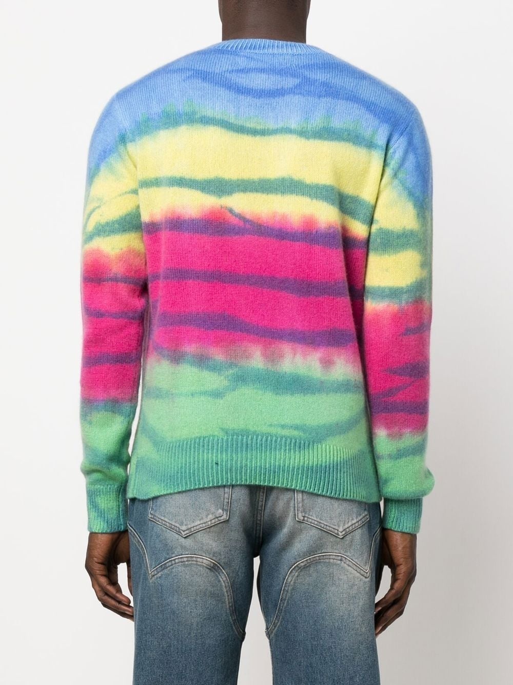 striped tie-dye cashmere jumper - 4