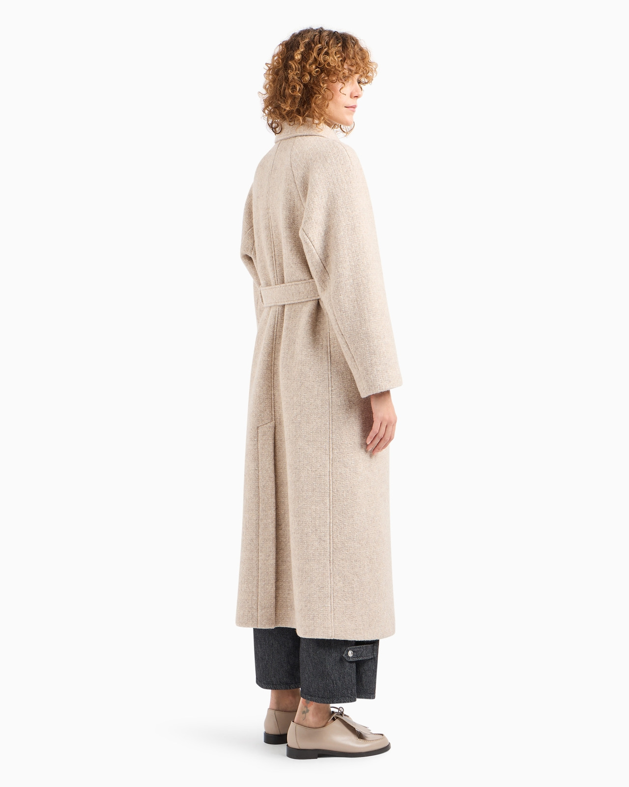 Icon long, mélange wool-blend cloth, double-breasted coat - 3