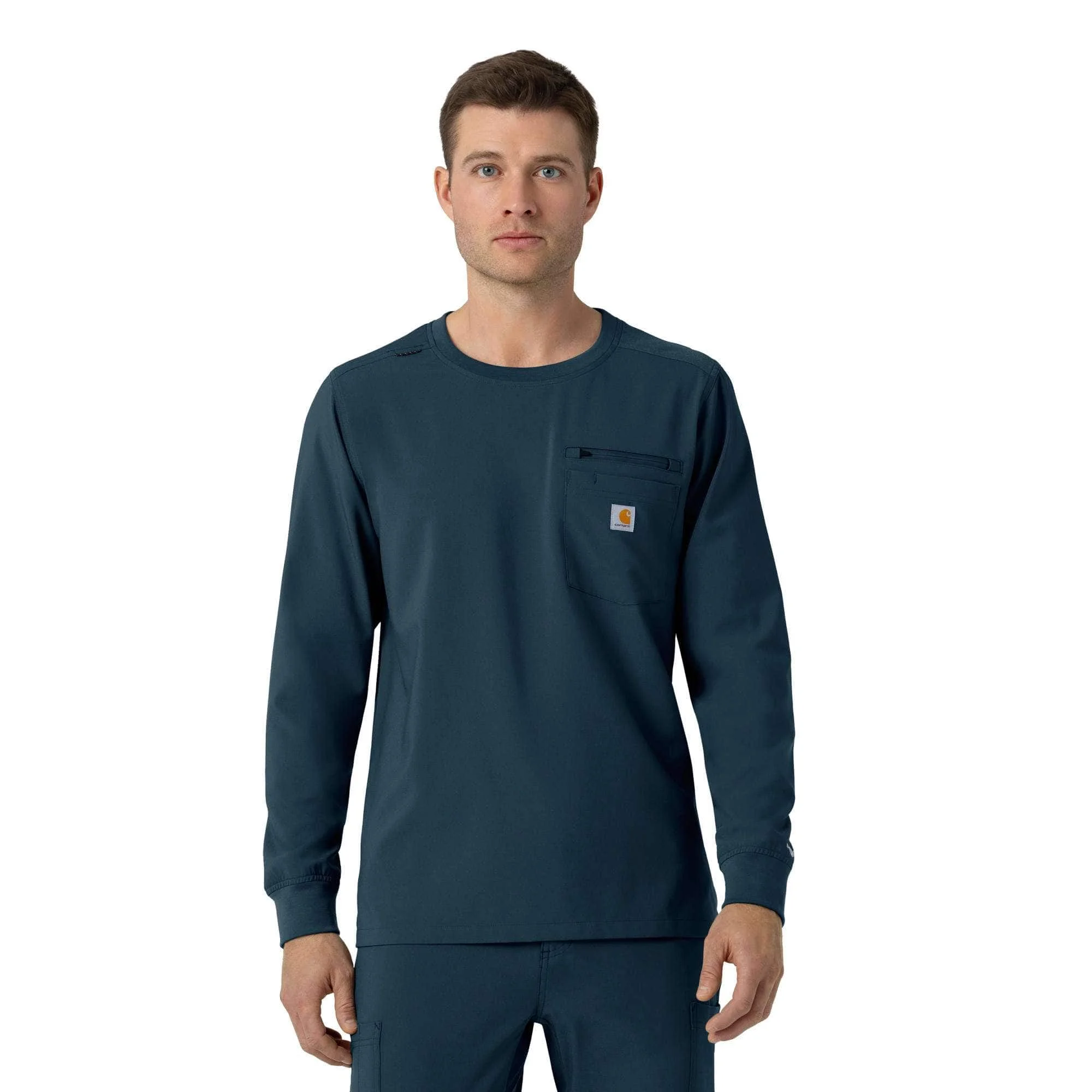 Force Cross-Flex Crew Neck Long Sleeve Scrub Top - 1