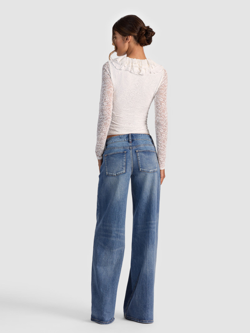 Alice + Olivia YARA RUFFLE TOP outlook