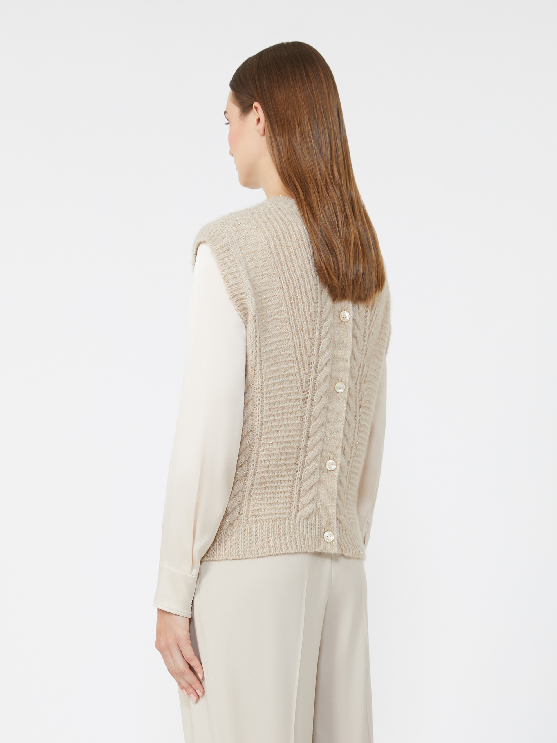 TAFFY Alpaca and lurex gilet - 4