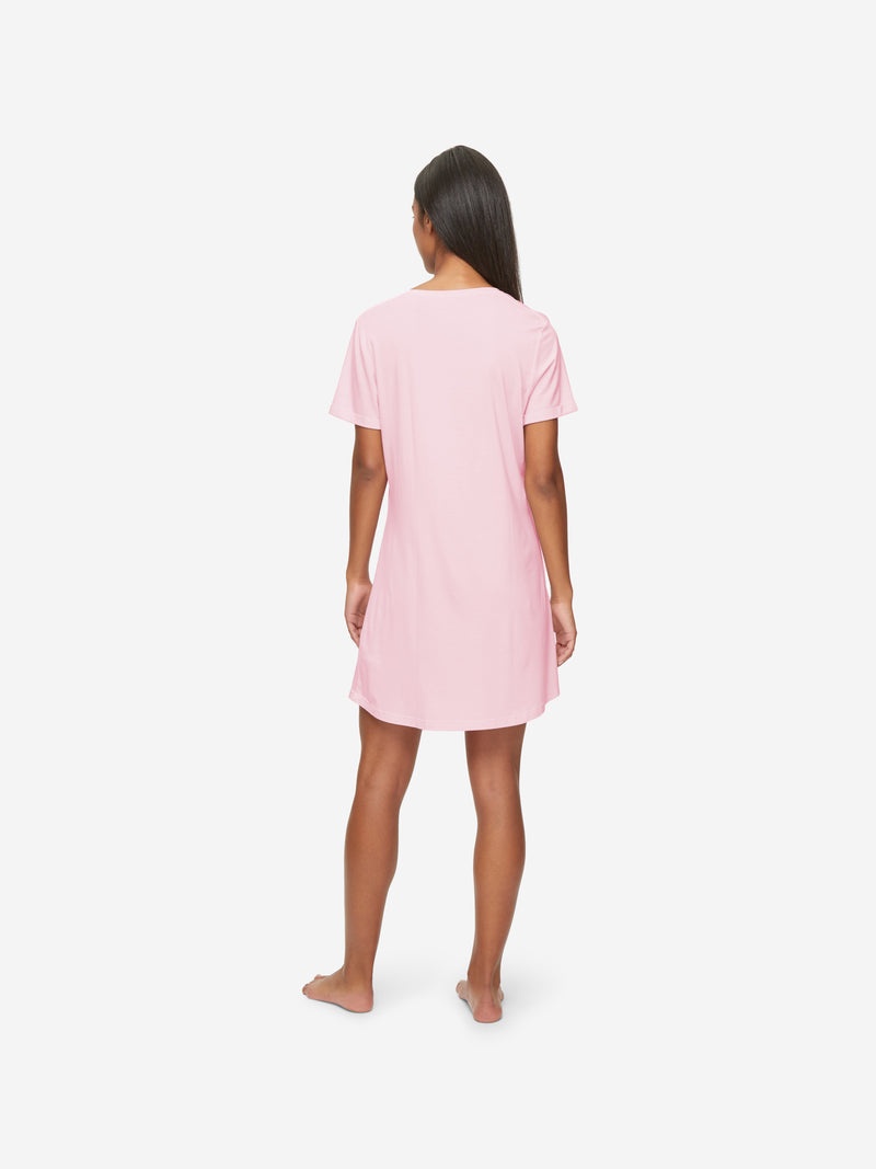 Women's V-Neck Sleep T-Shirt Lara Micro Modal Stretch Ballet Pink - 4
