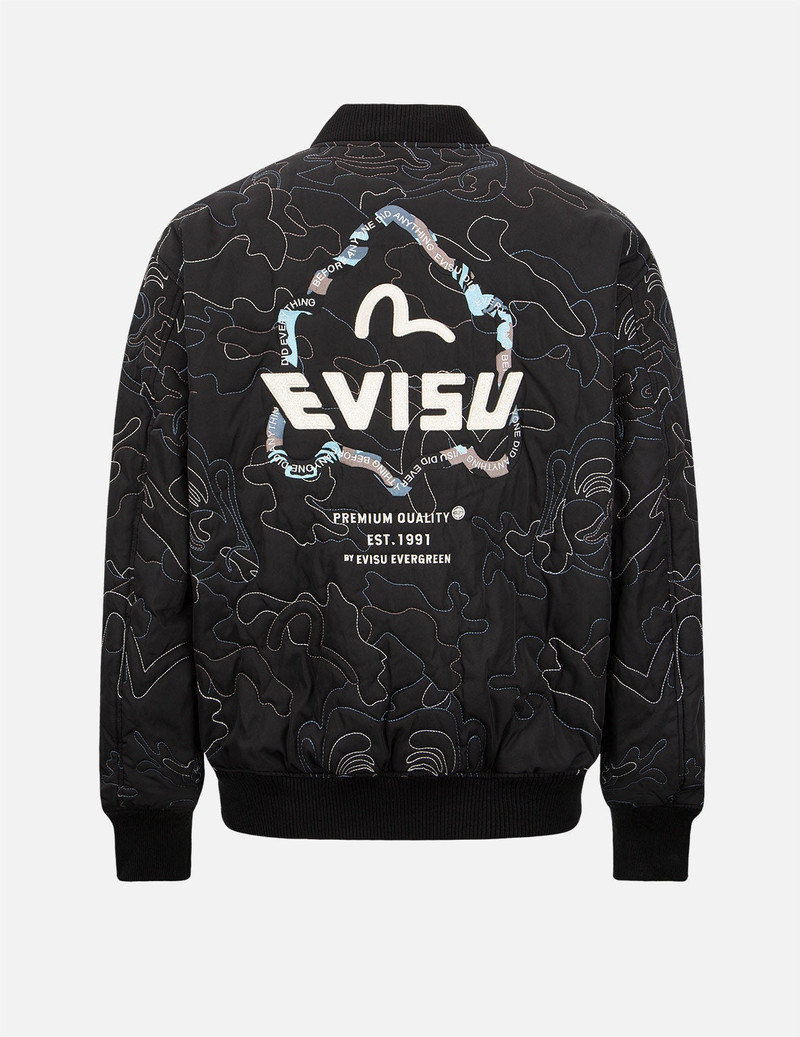EVISU Allover Camouflage Outline Quilted Jacket outlook