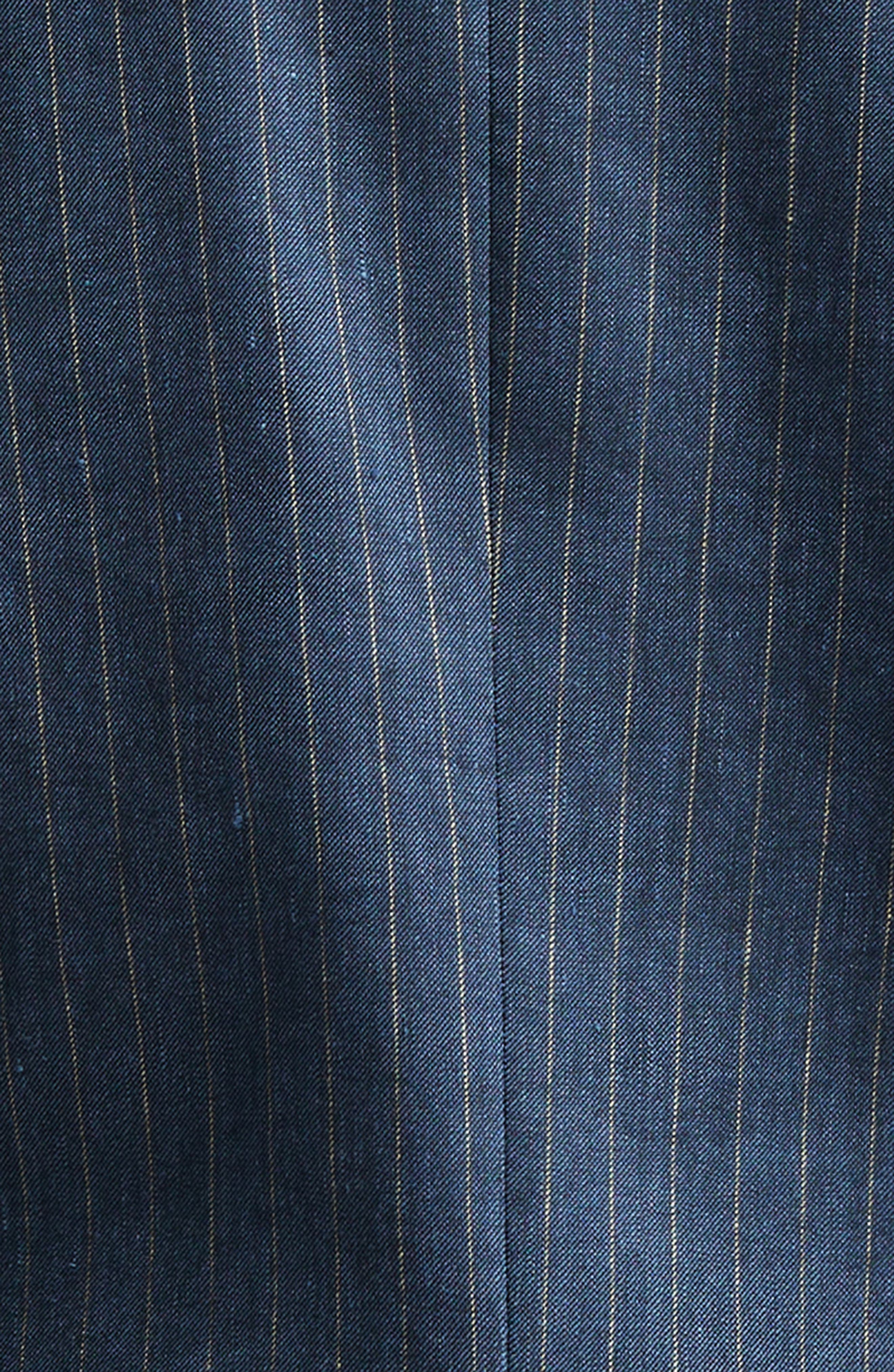 Veronica Beard Obie Pinstripe Linen Blend Dickey Jacket in Blue Dove at Nordstrom - 9