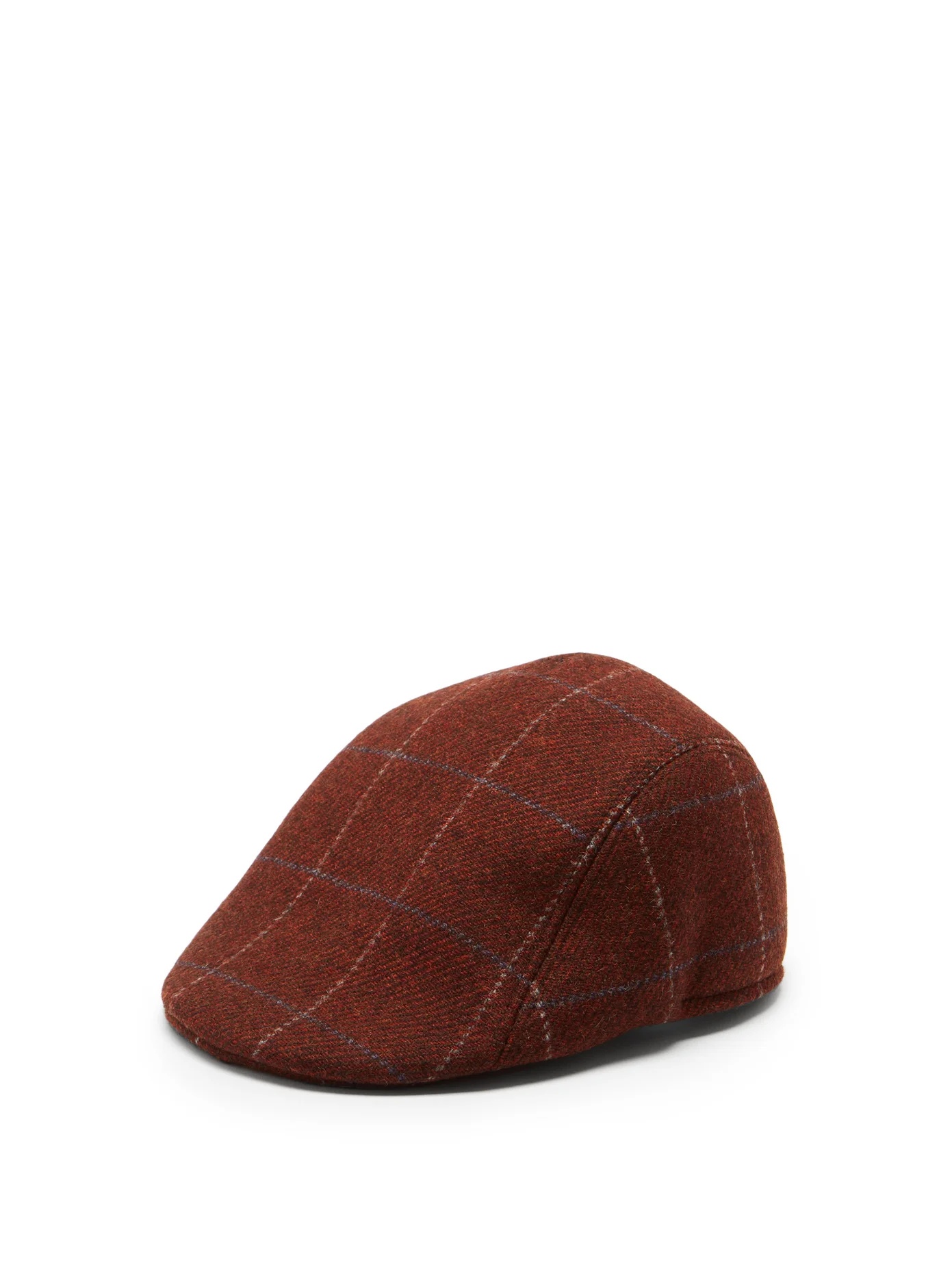 Checked wool flat cap - 1