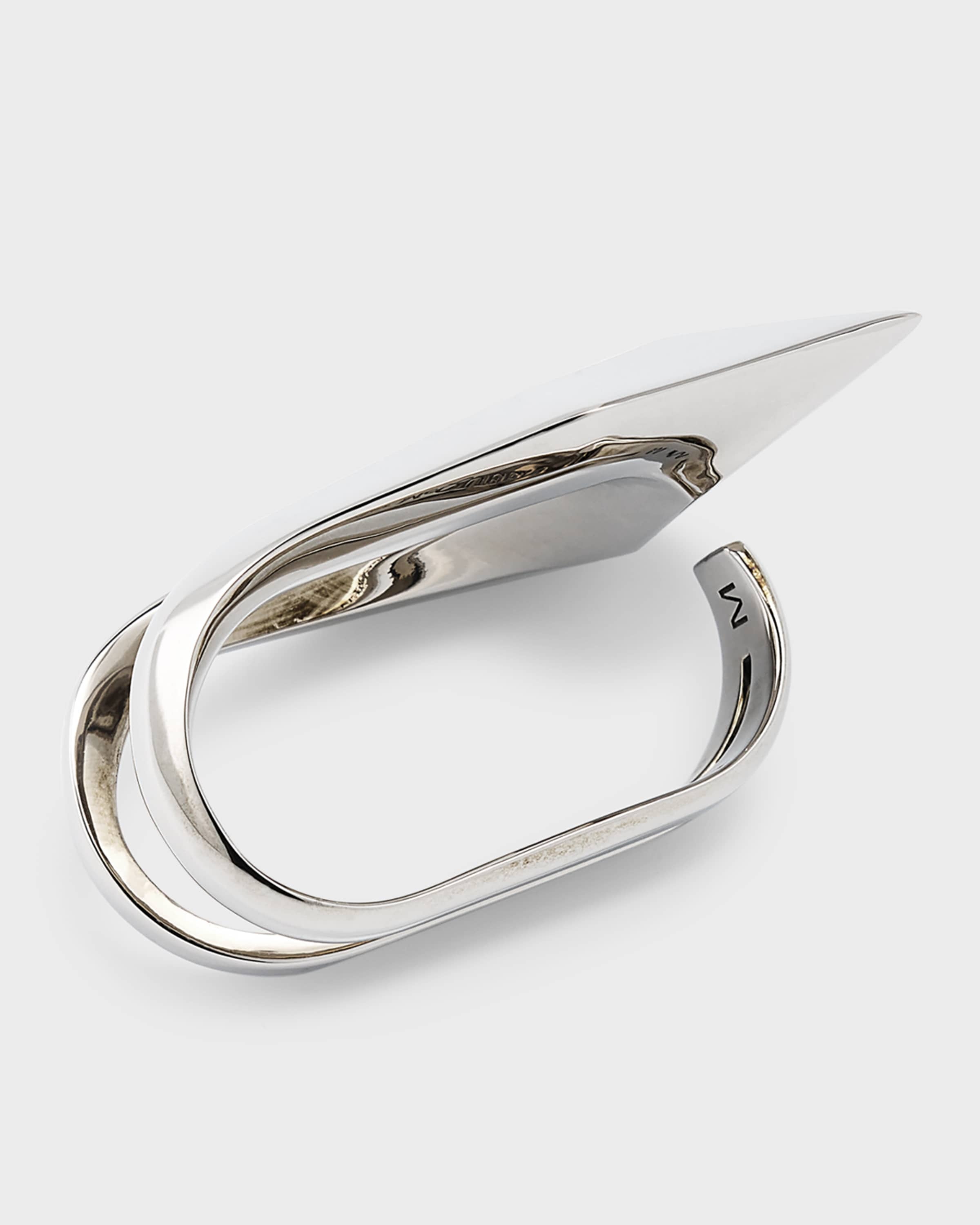 Modernist Double Ring, Silver - 2