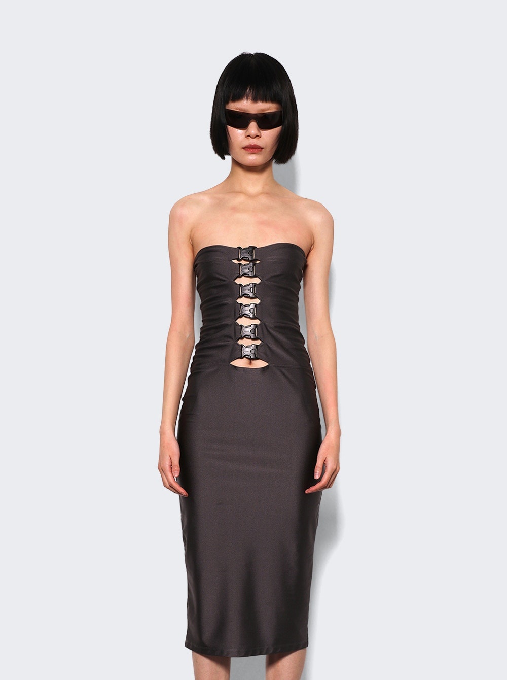 Multi Buckle Dress Grey Petra - 2