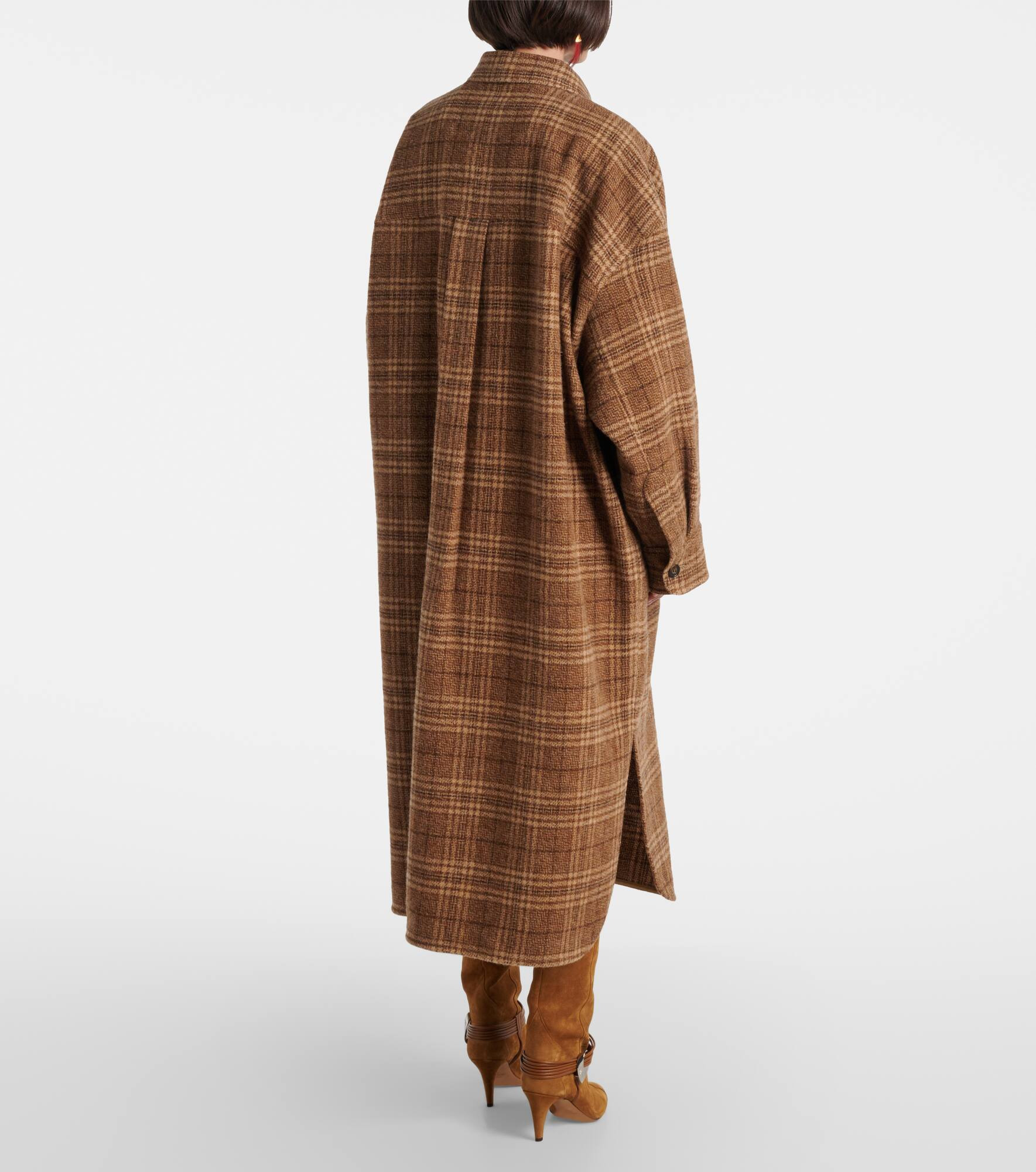 Gislene checked virgin wool coat - 3