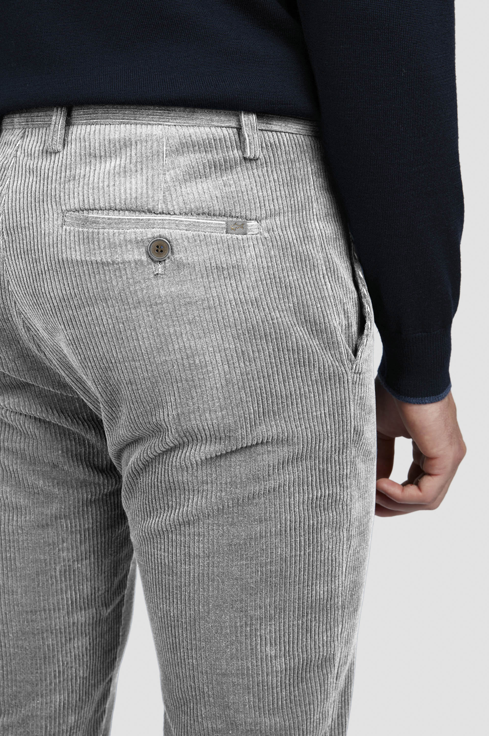 COTTON VELVET AND CASHMERE CHINO PANTS - 4