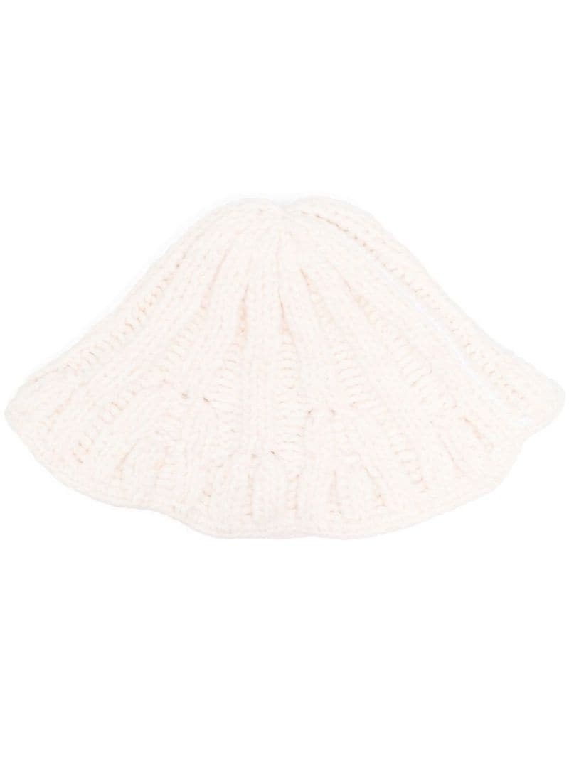 ribbed knit bucket hat - 1