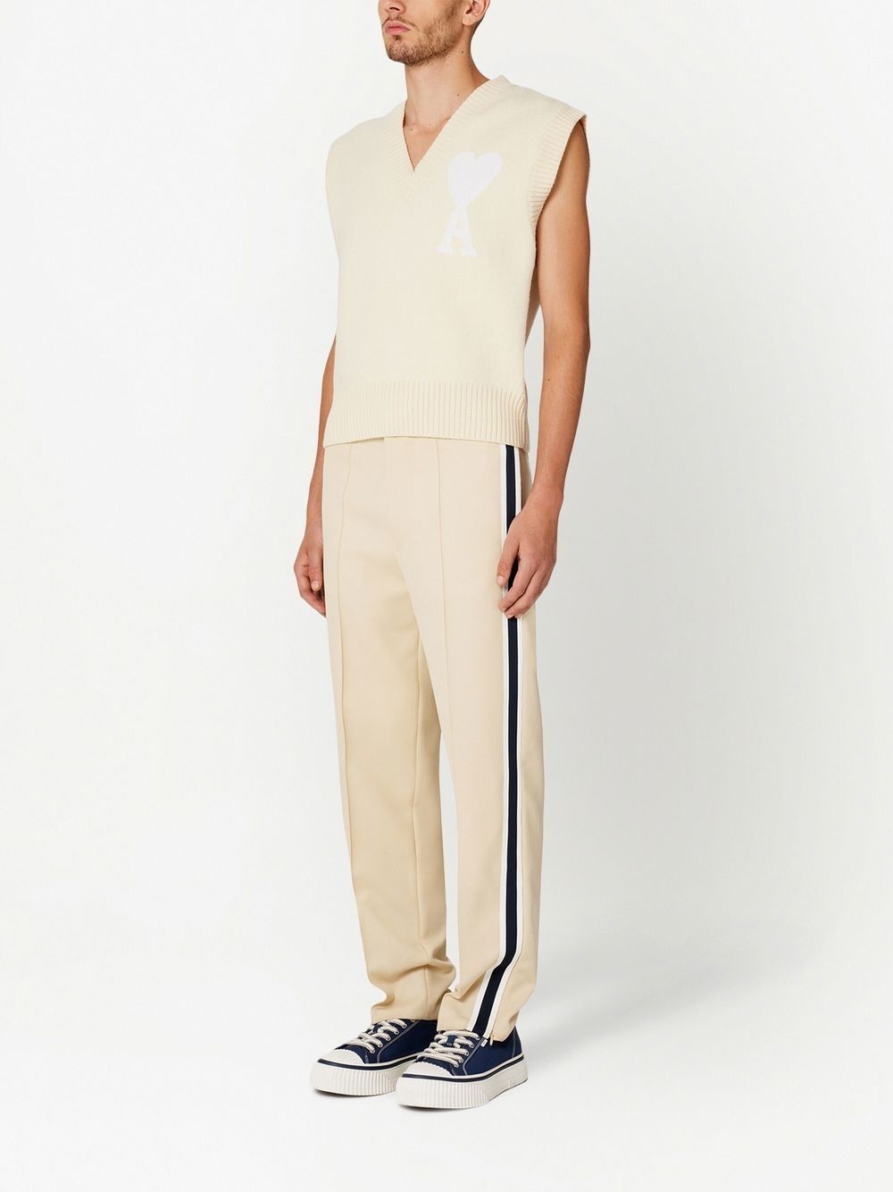 logo-intarsia knit vest - 2