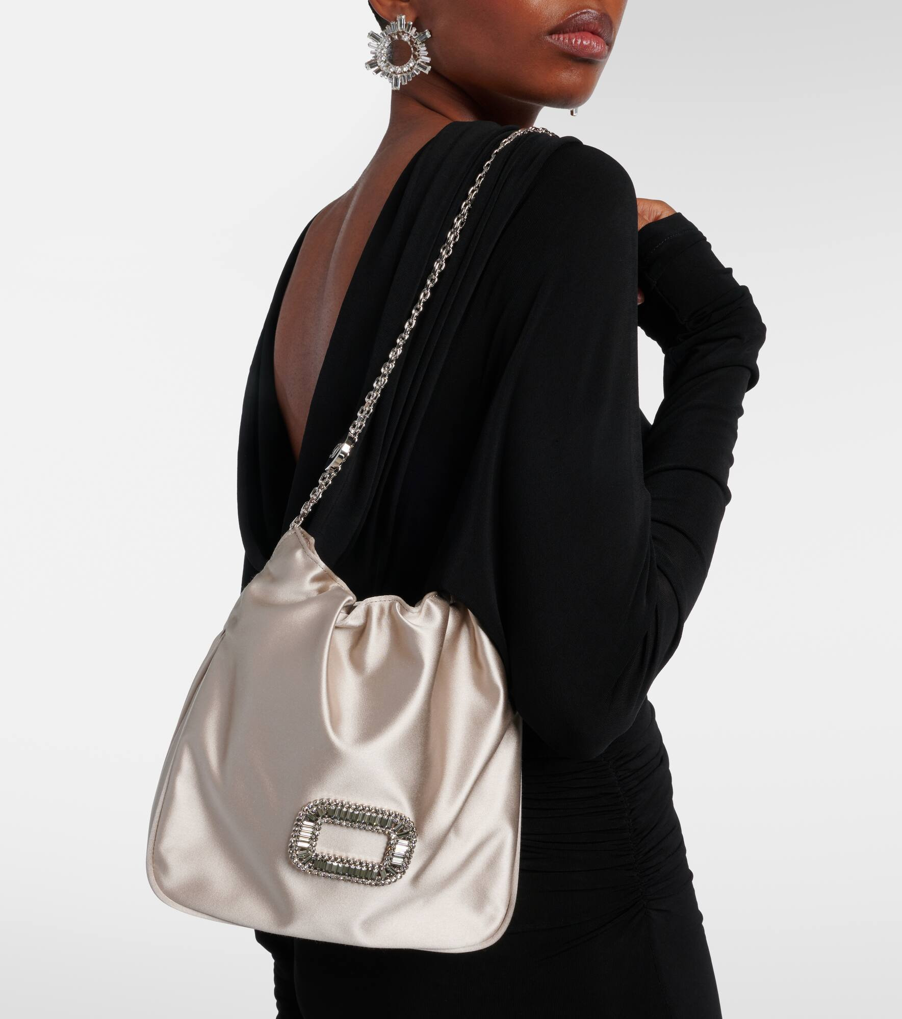 Pilgrim Mini embellished satin bucket bag - 2
