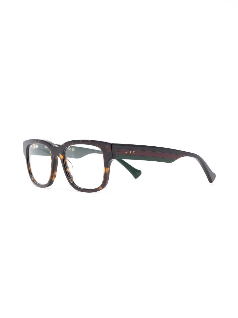 tortoiseshell logo-engraved glasses - 2