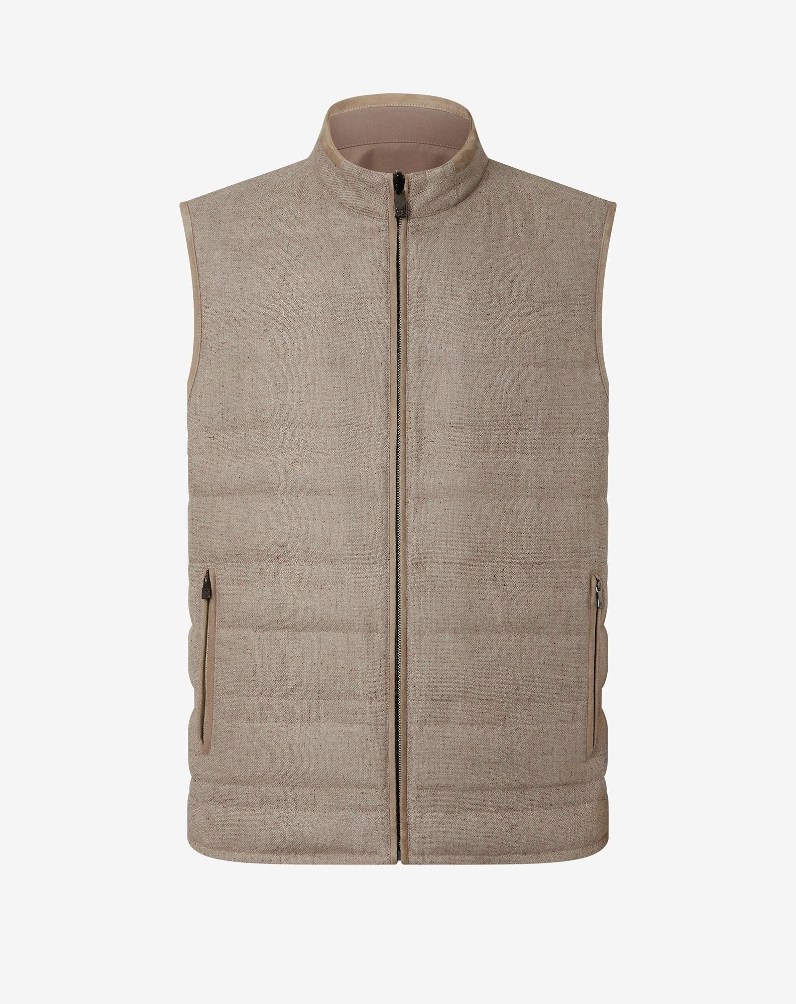 Beige reversible down gilet - 1