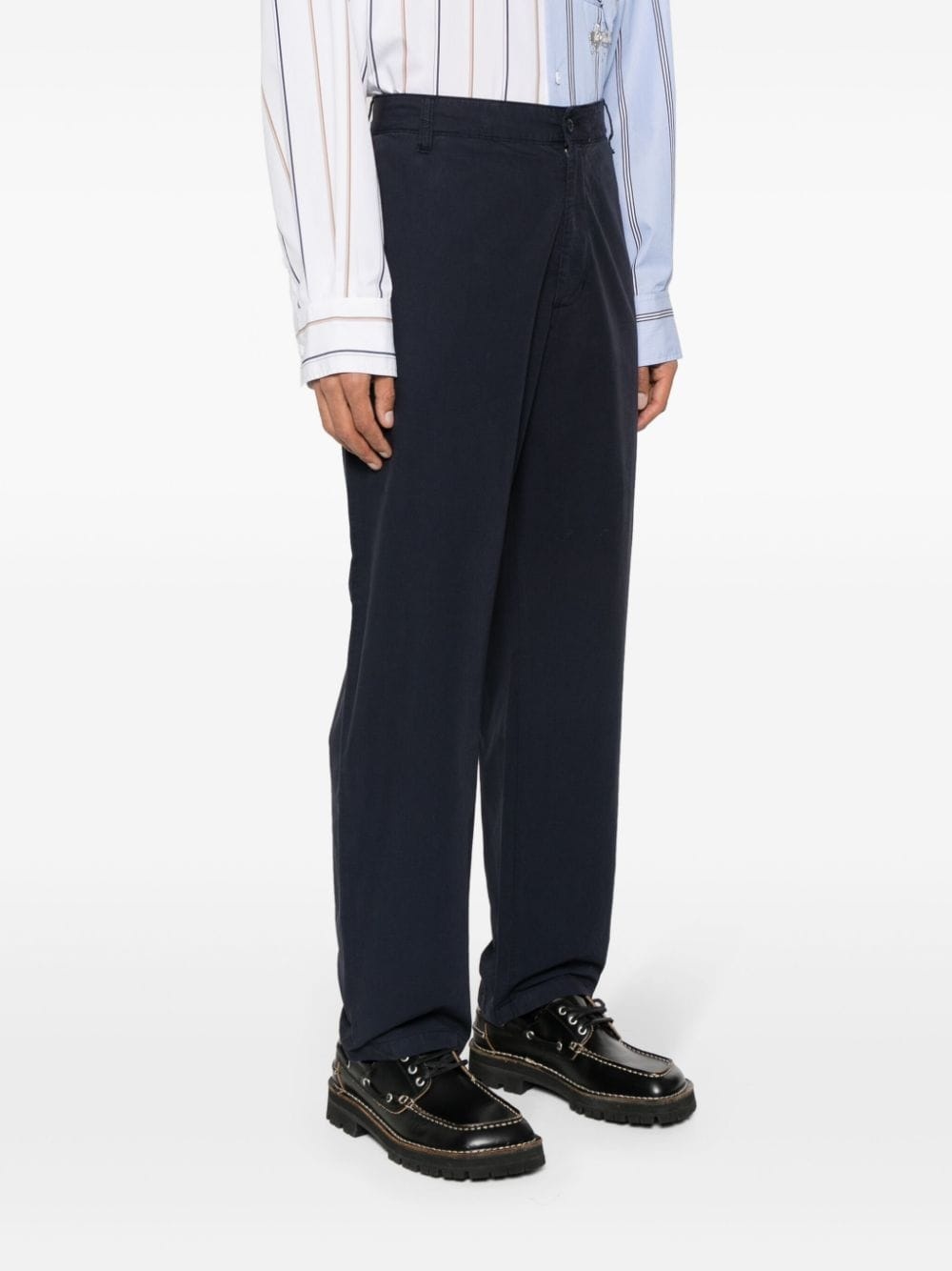logo-appliquÃ© gabardine tapered trousers - 3
