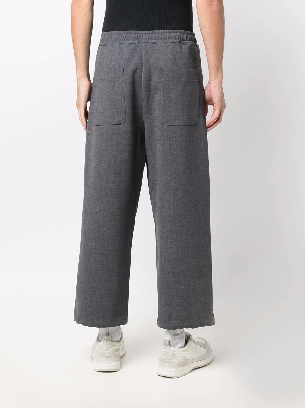 elasticated drawstring-ankle track pants - 4