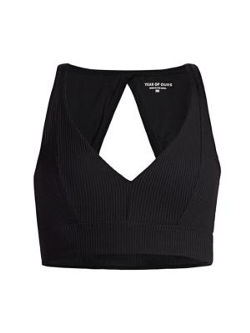 Women's Victoria Ribbed Sports Bra - Black 1