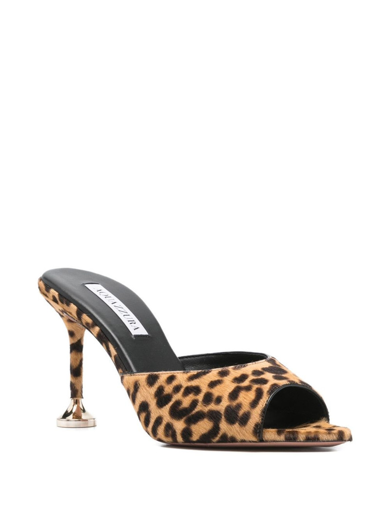 AQUAZZURA 95mm leopard-print heeled mules outlook