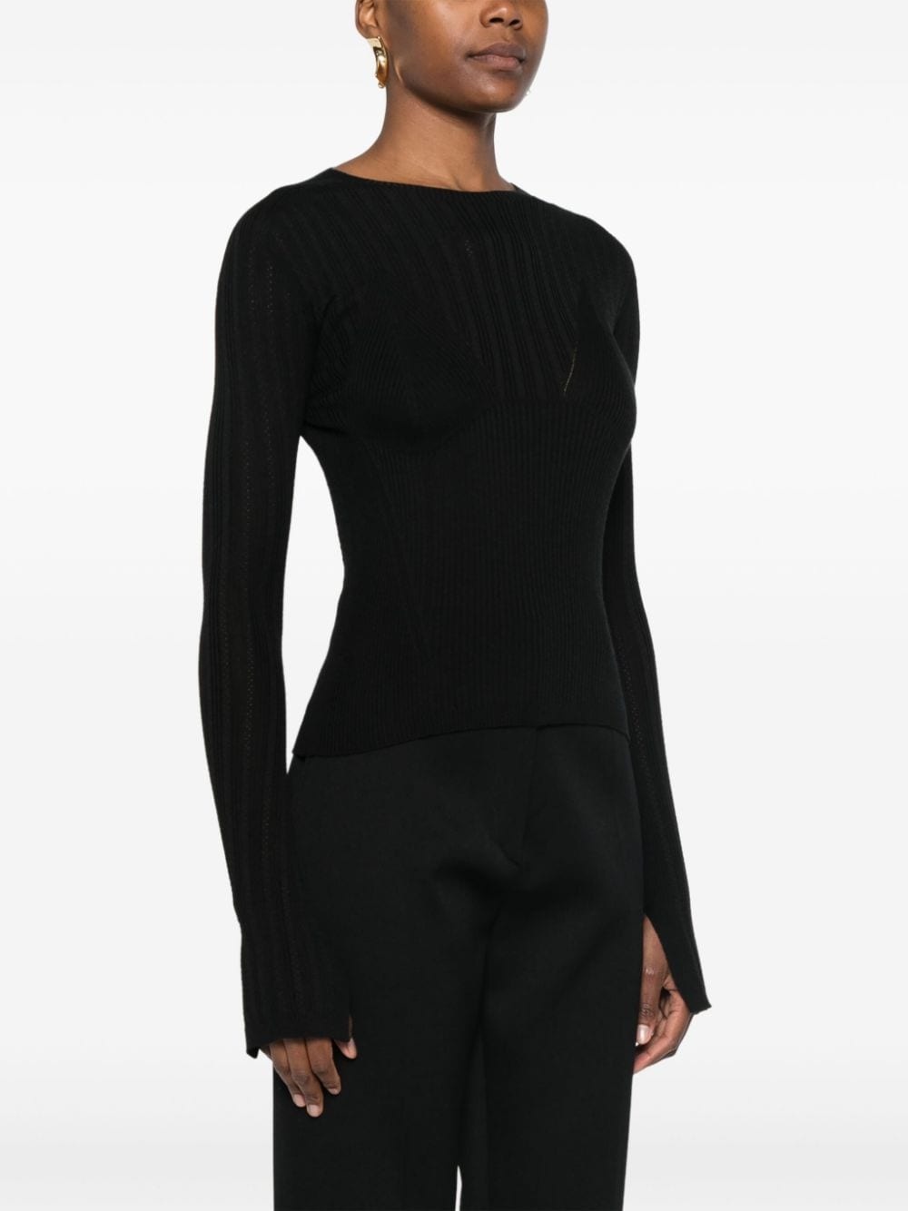 ribbed-knit jumper - 3
