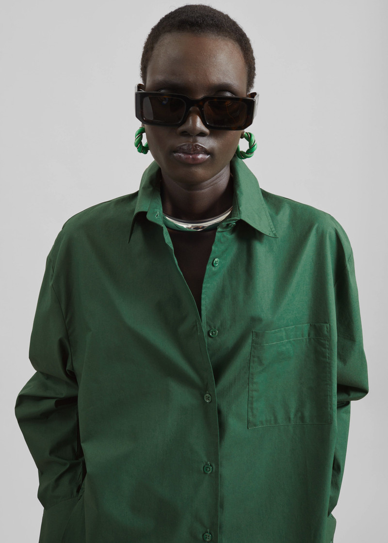 Lui Organic Cotton Shirt - Hunter Green 3