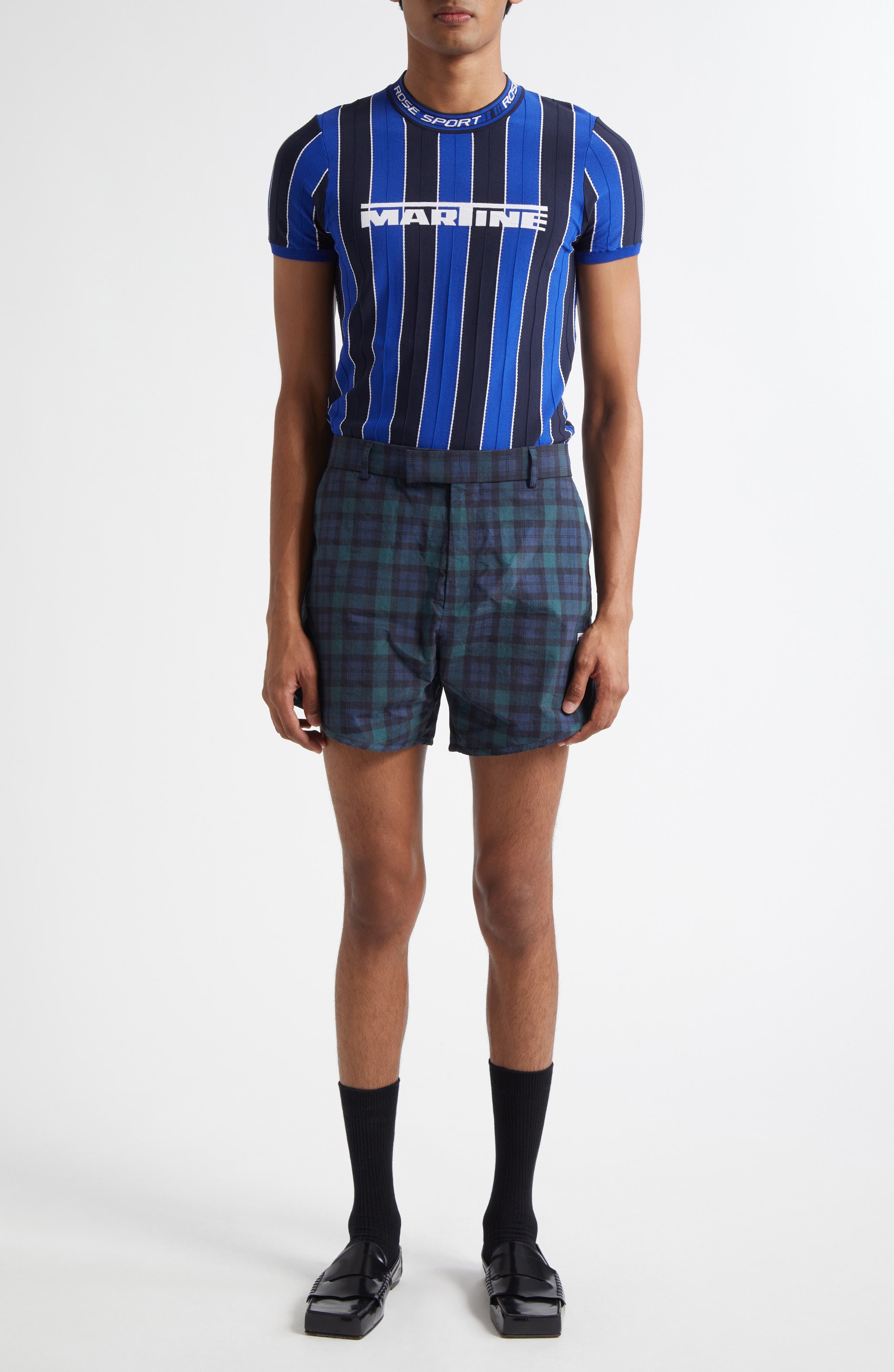Martine Rose Tight Logo Jacquard Stripe T-Shirt in Blue at Nordstrom - 2