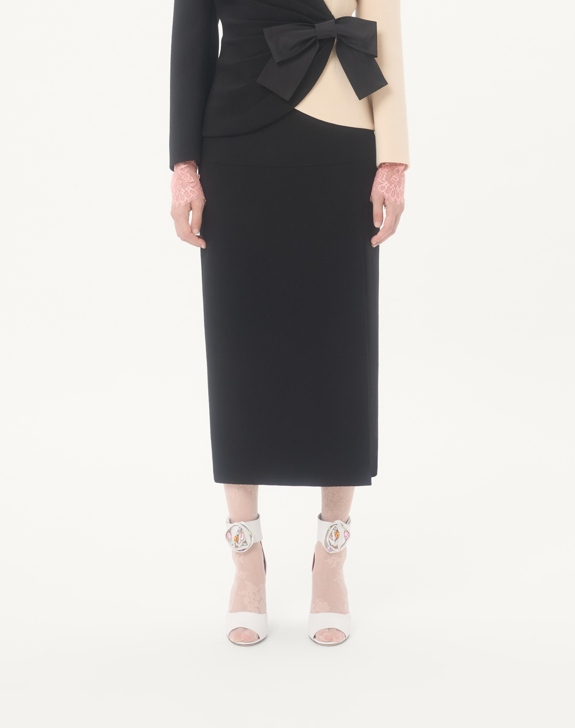 WOOL CREPE MIDI SKIRT - 3
