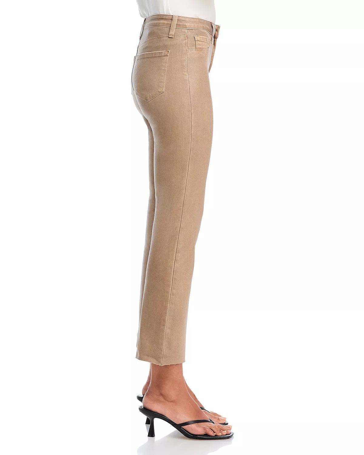 Kendra High Rise Cropped Flared Jeans in Rye Coated - 4