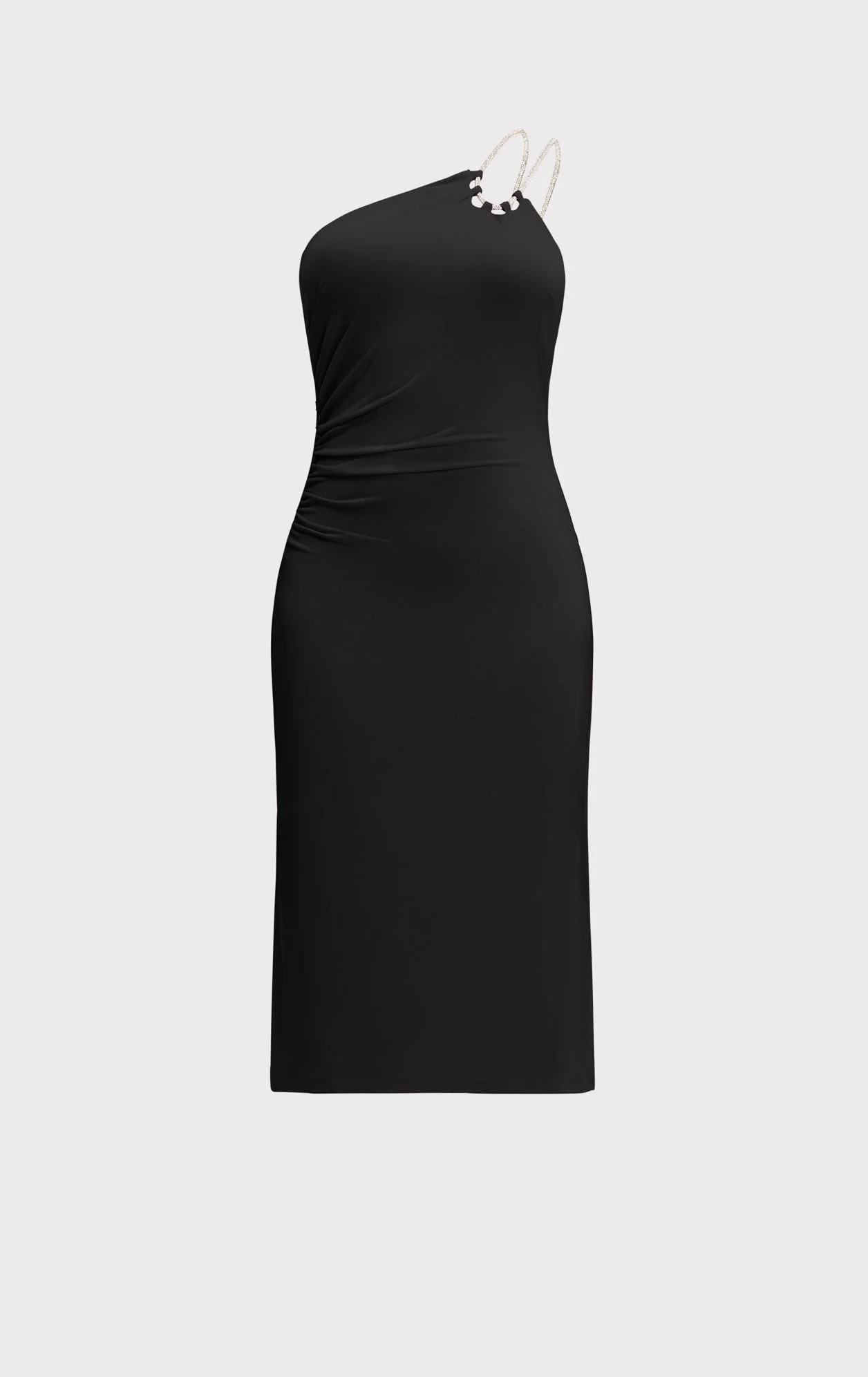 STRAPPY JERSEY MIDI DRESS W CRYSTAL TRIM - 1