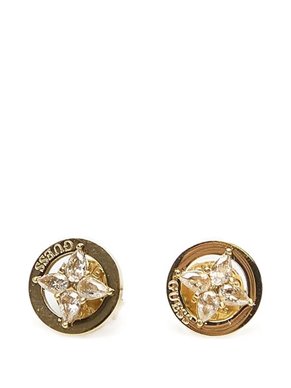 crystal-embellished floral earrings - 1