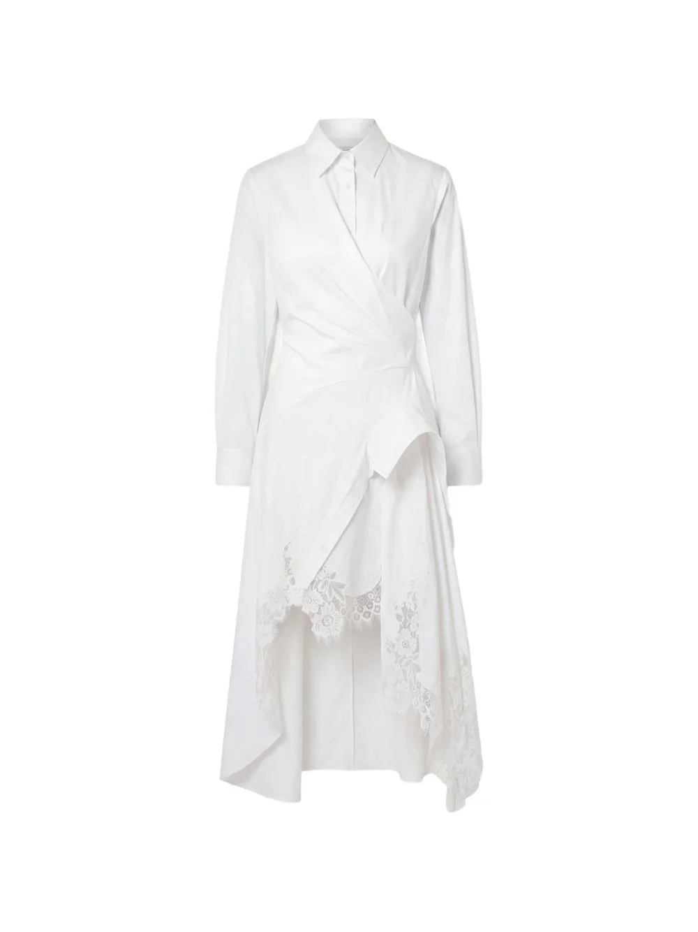 lace-trimmed asymmetric dress - 1