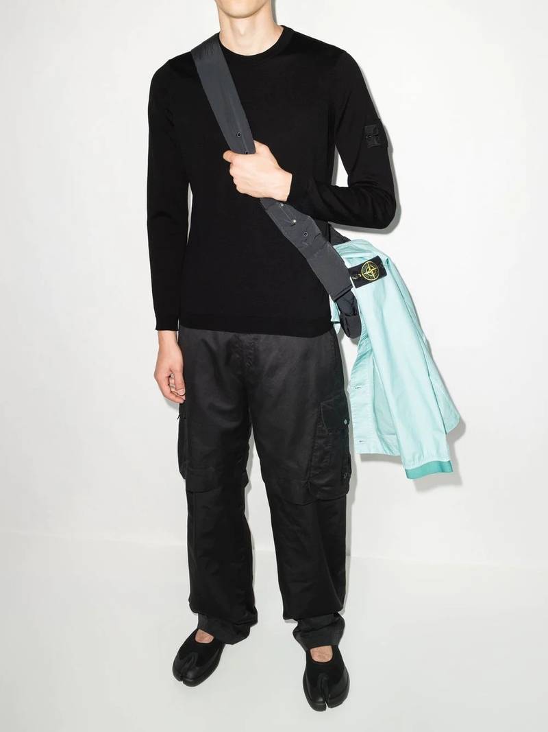 Stone Island Shadow Project logo-patch long-sleeve top outlook