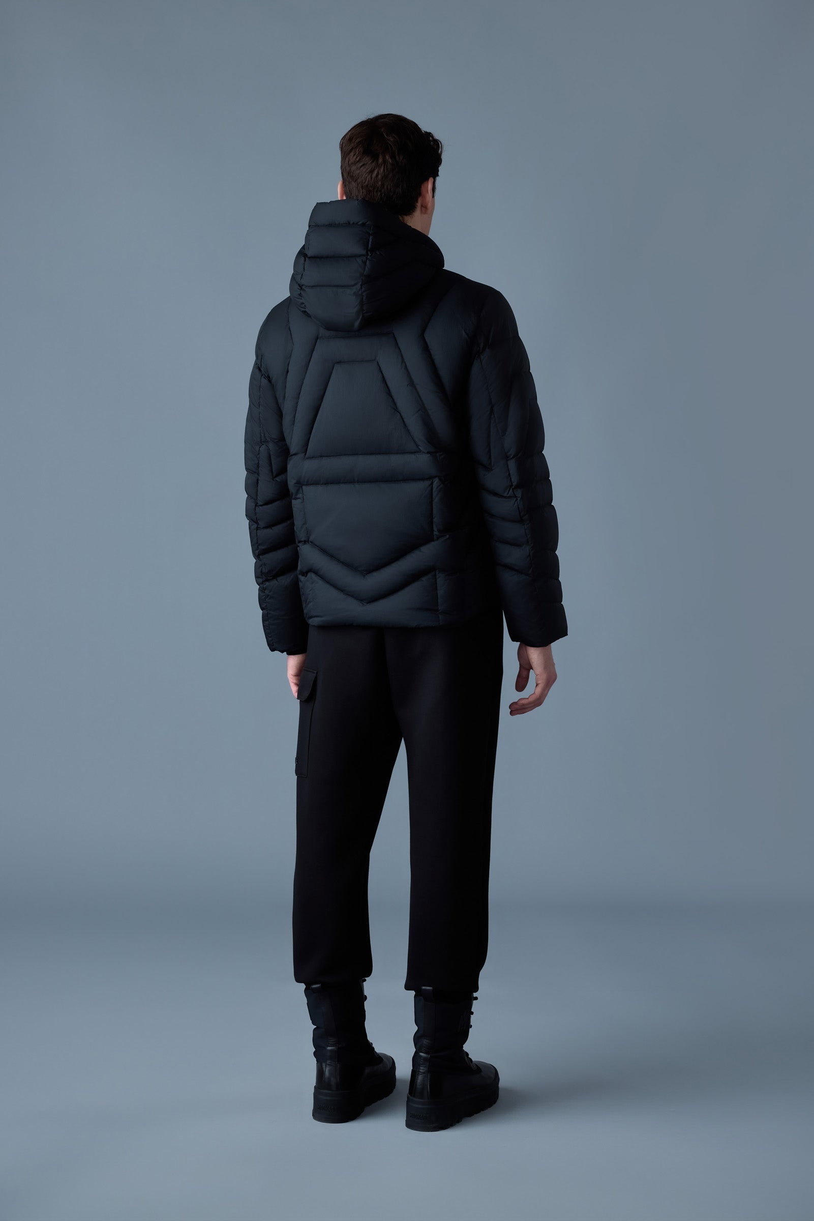 LUKE Softwash Geometrical channel quilt down jacket - 4