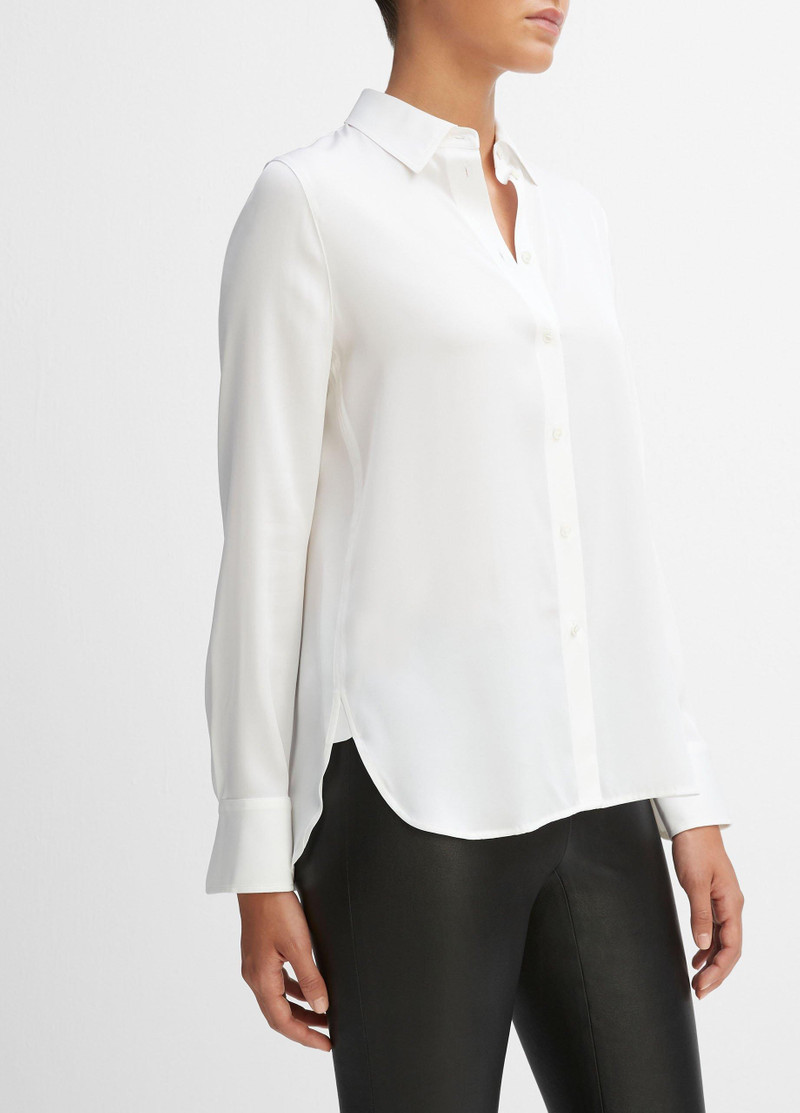 Vince Slim Fitted Stretch-Silk Blouse outlook