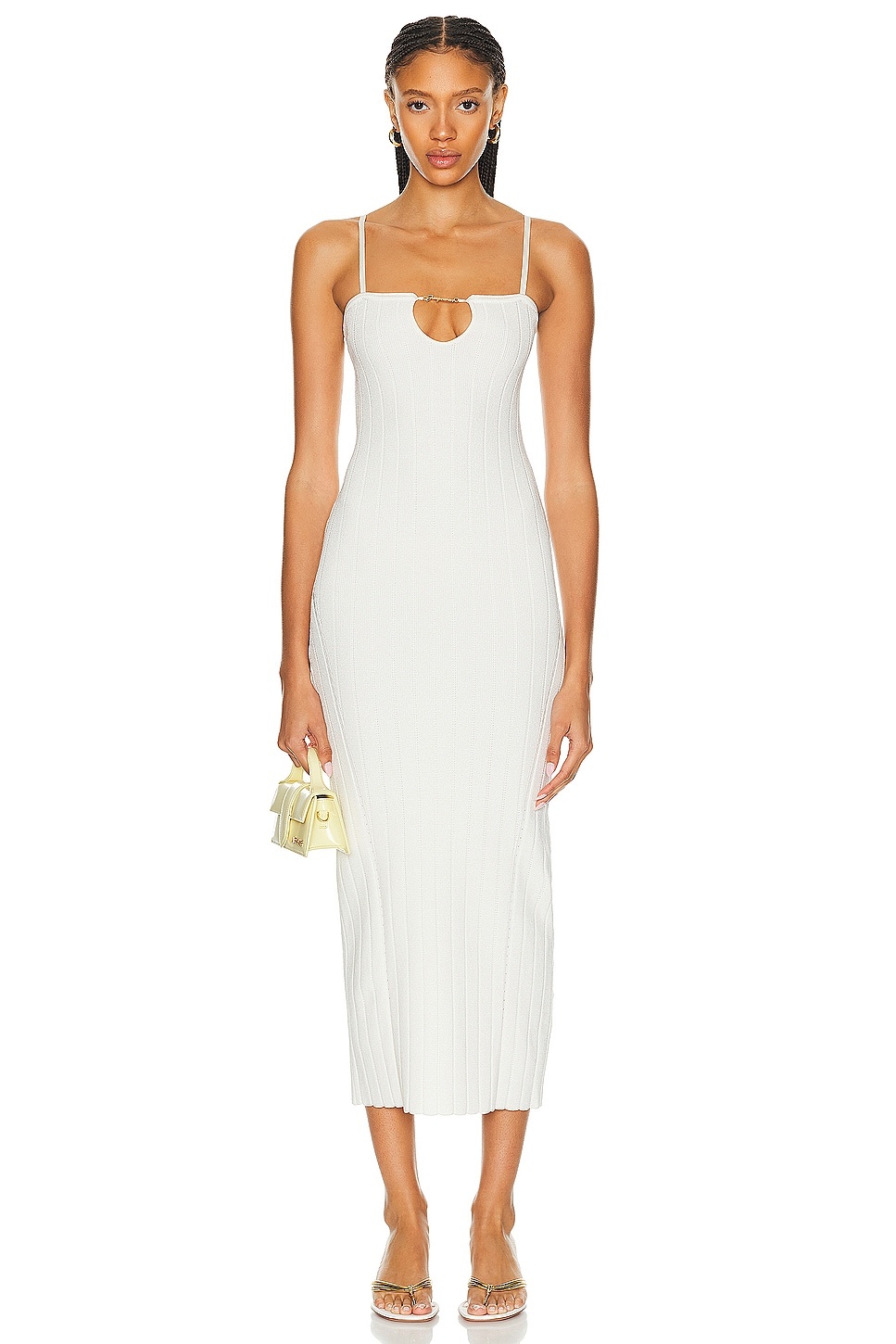 ワンピース JACQUEMUS 'La robe Sierra bretelles' dress La Robe Sierra Bretelles midi dress in white - Jacquemus