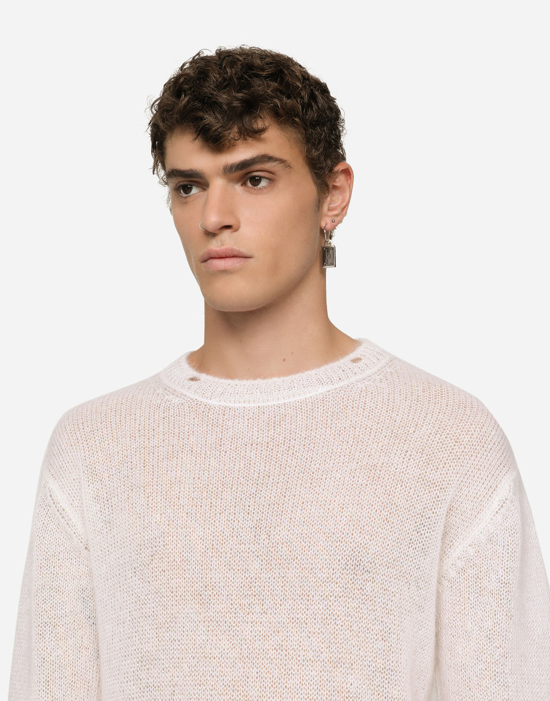 Dolce & Gabbana Single Creole earring with logo tag outlook