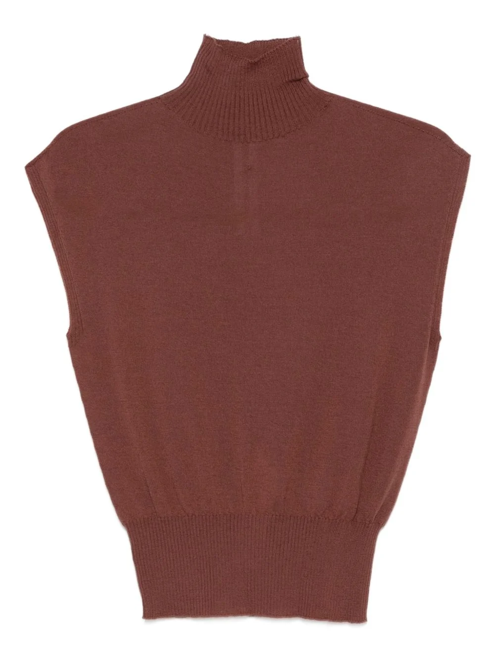 ribbed turtleneck top - 1