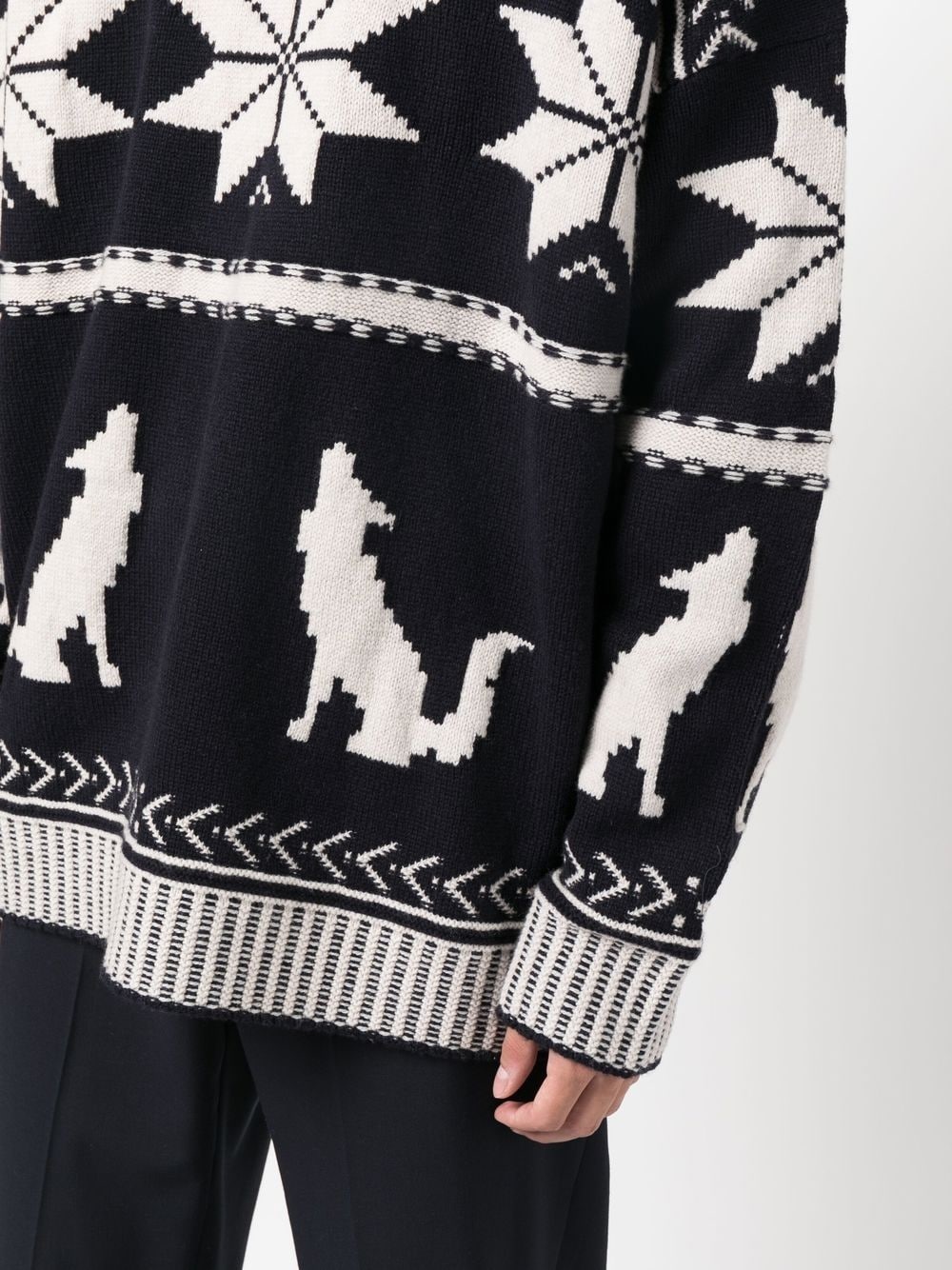 patterned-jacquard knitted jumper - 5