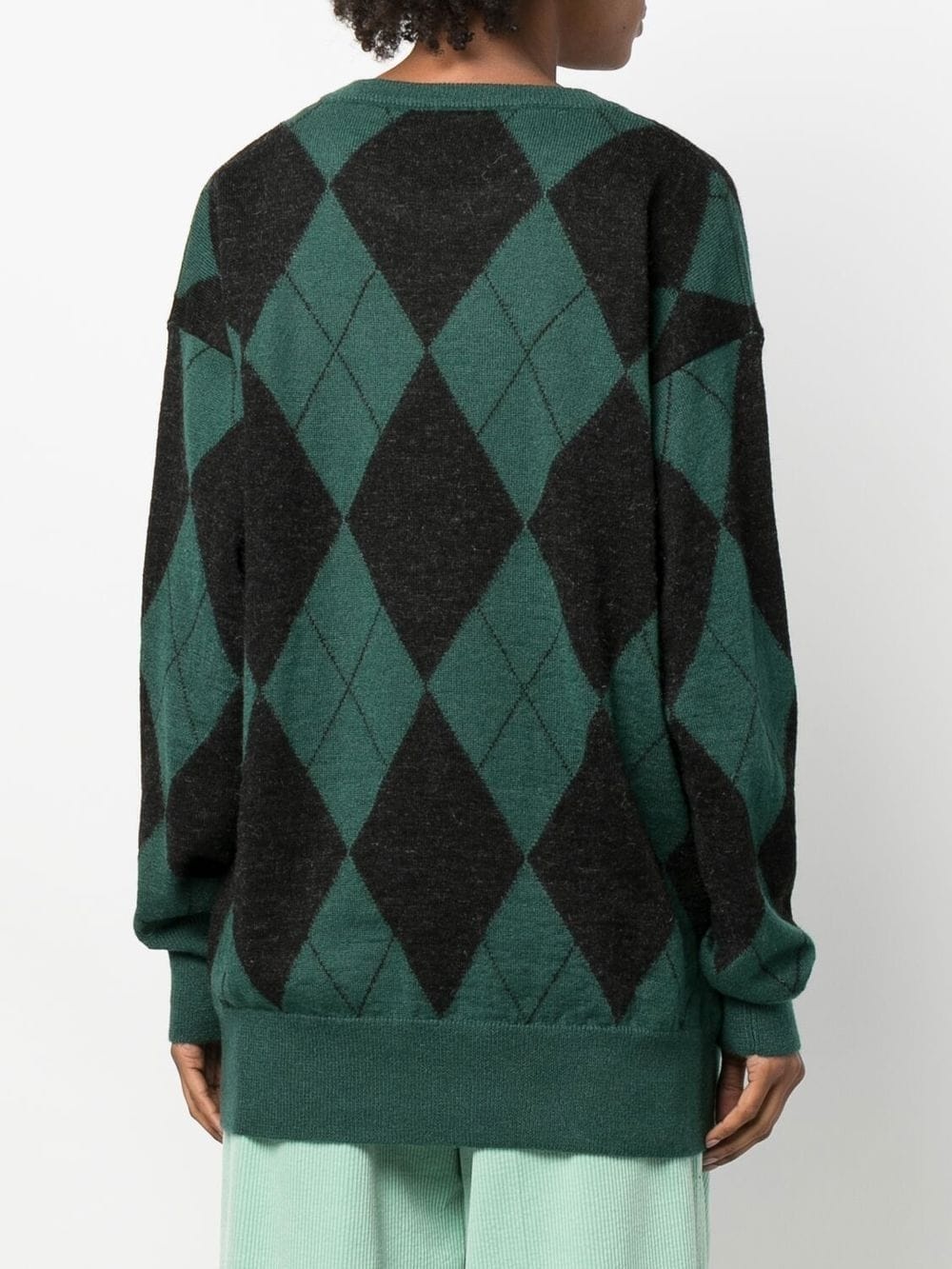check-pattern knit jumper - 4