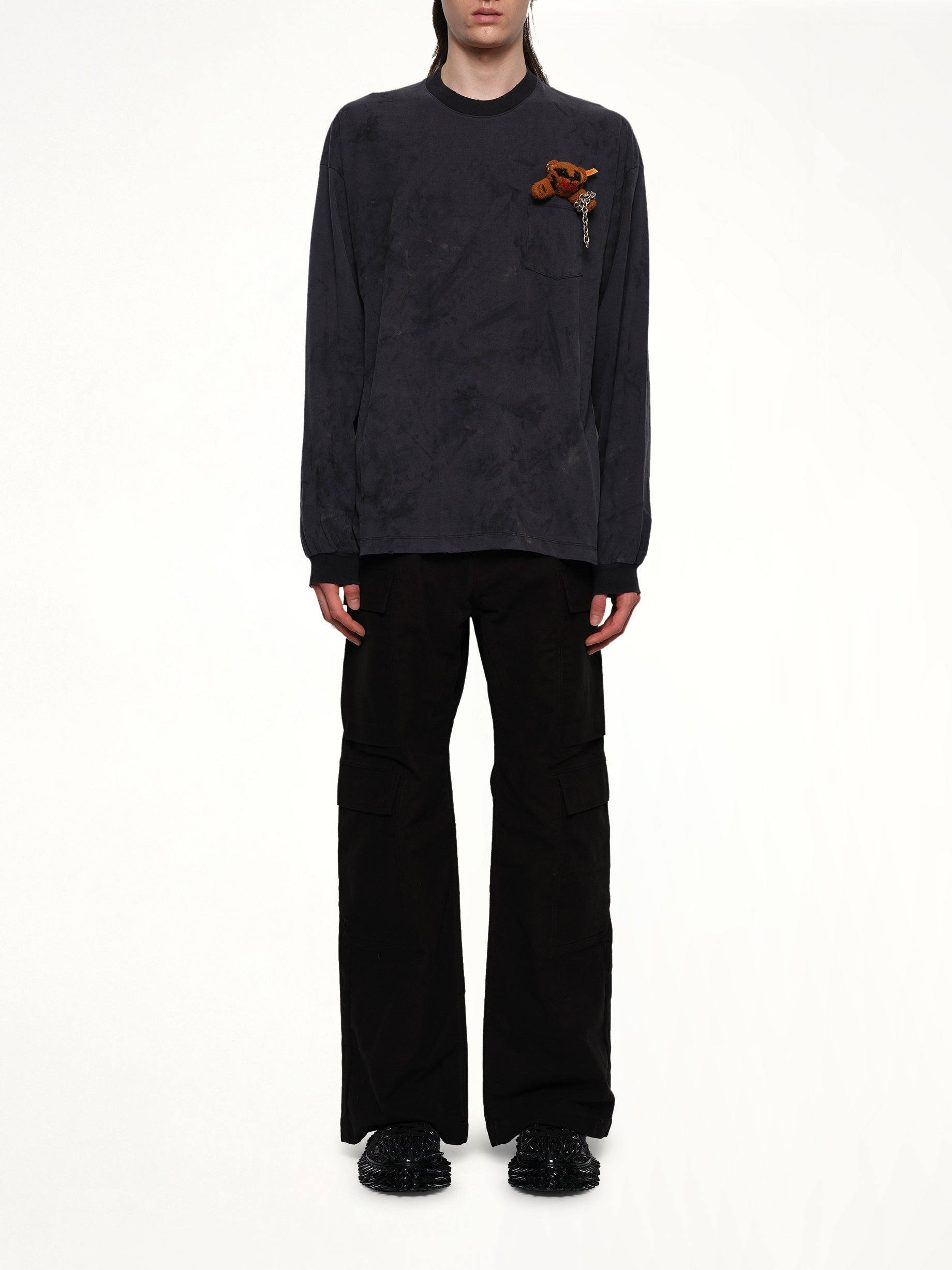 Long Sleeve T-Shirt With Villain Bear in Black - 7