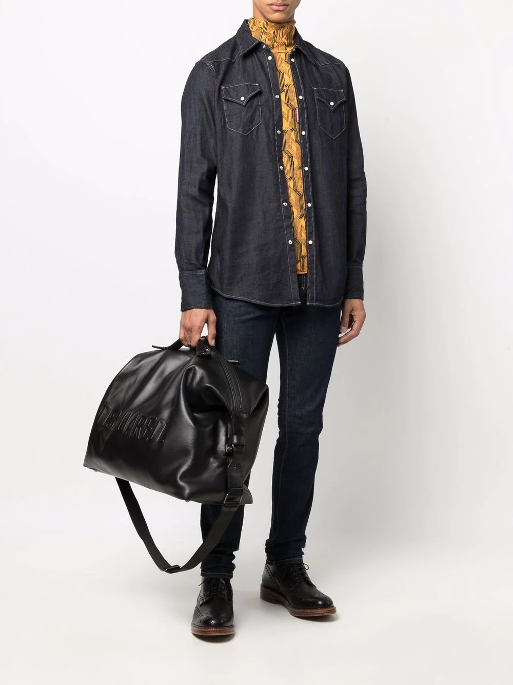 dark-wash denim shirt - 2