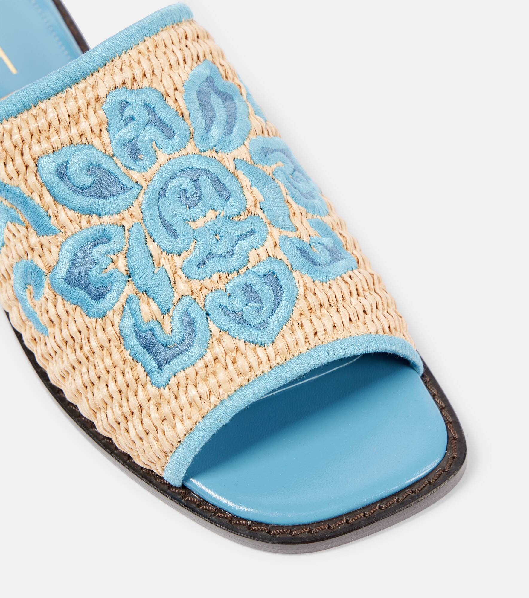Leather espadrille slides - 5