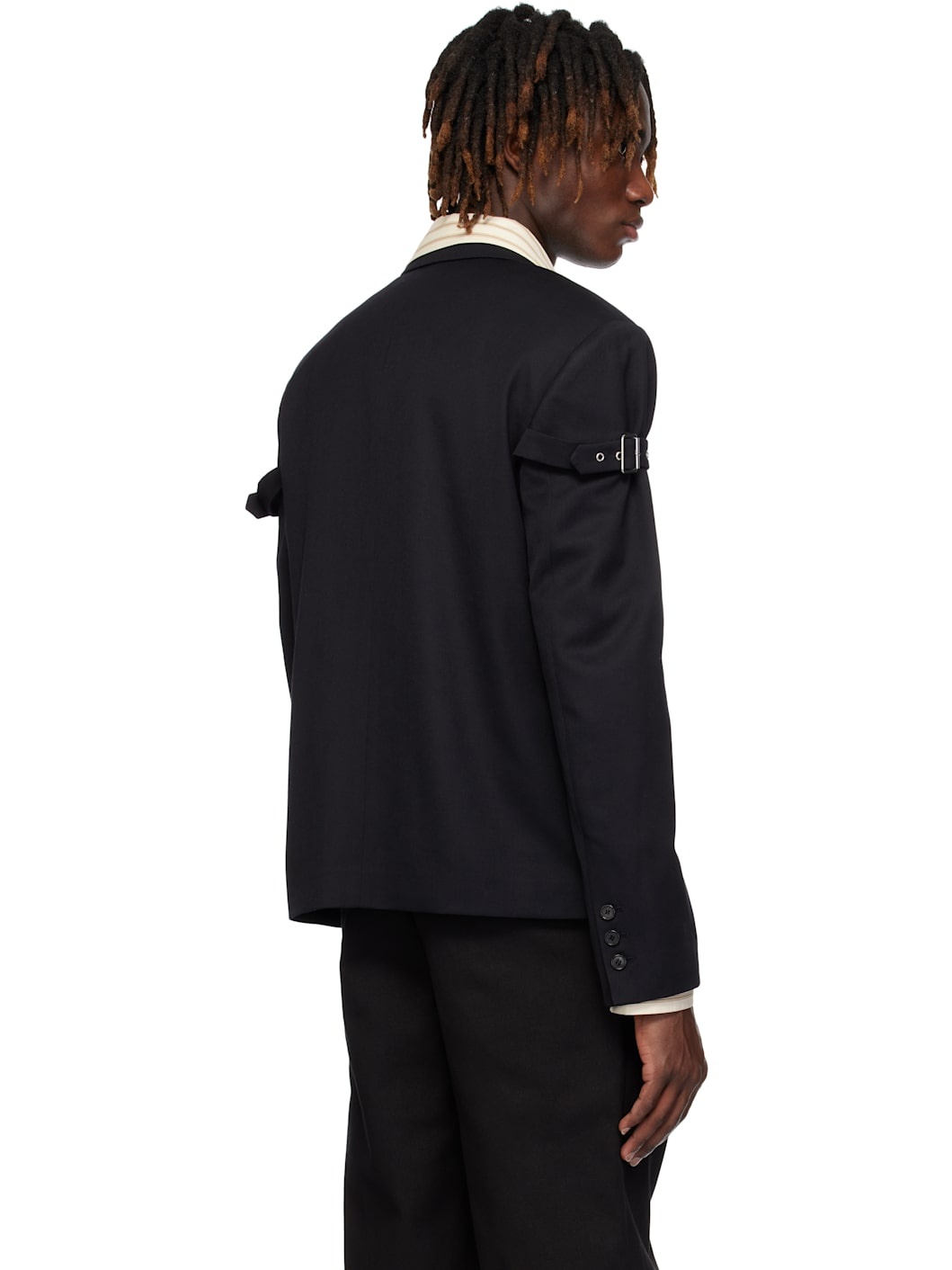 Navy Belted Blazer - 3