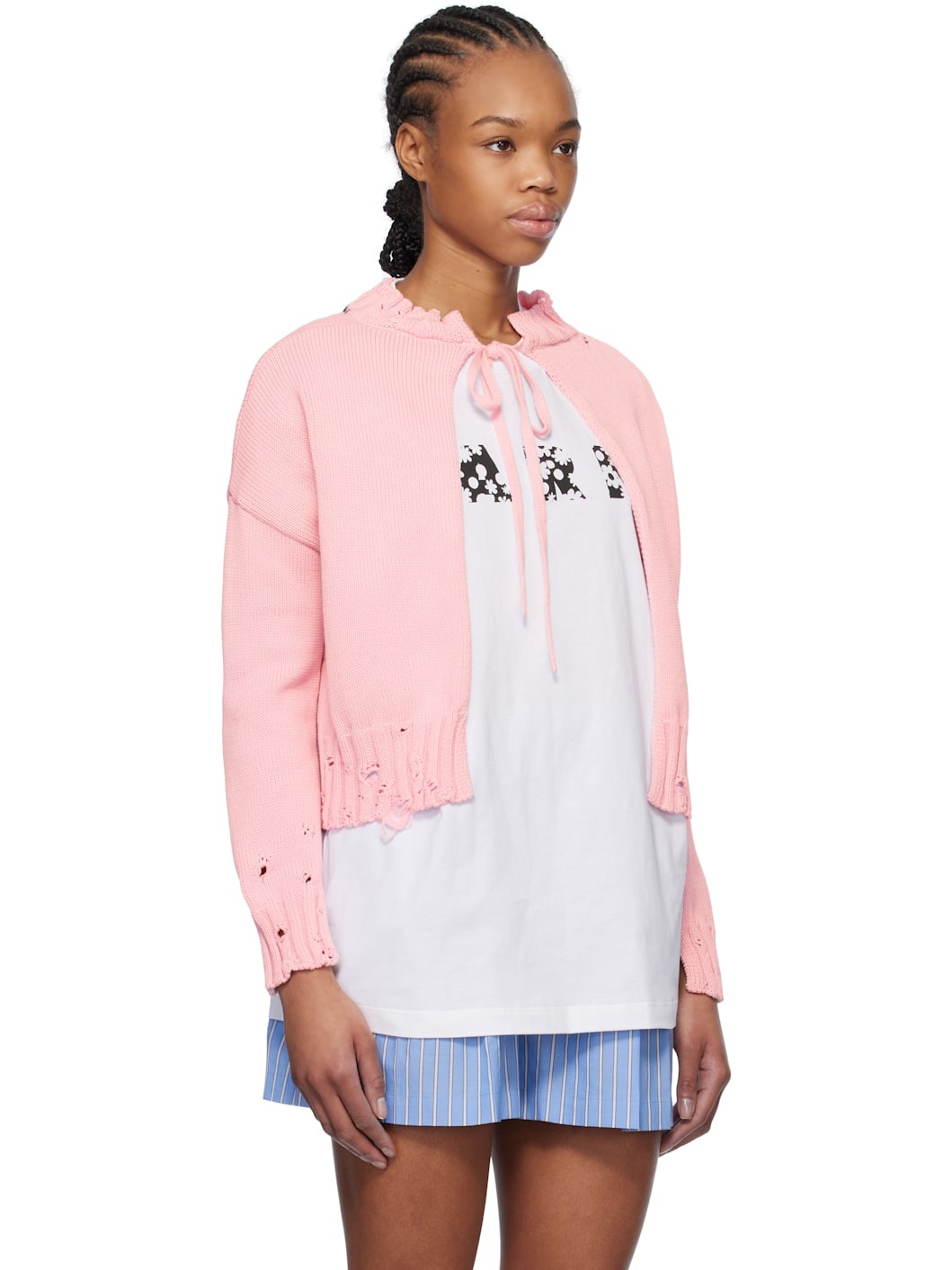Pink Worn Ribs Sweater - 2