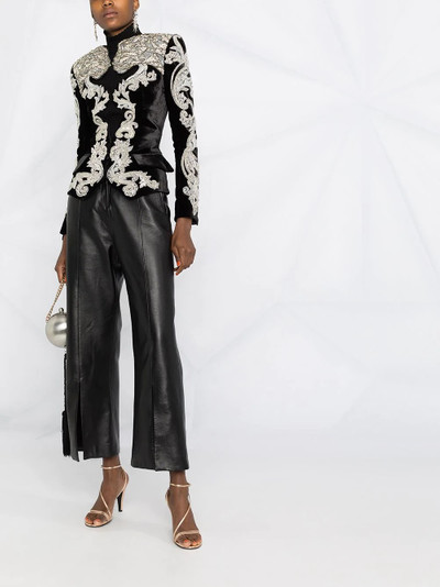 Balmain crystal-embellished fitted jacket outlook