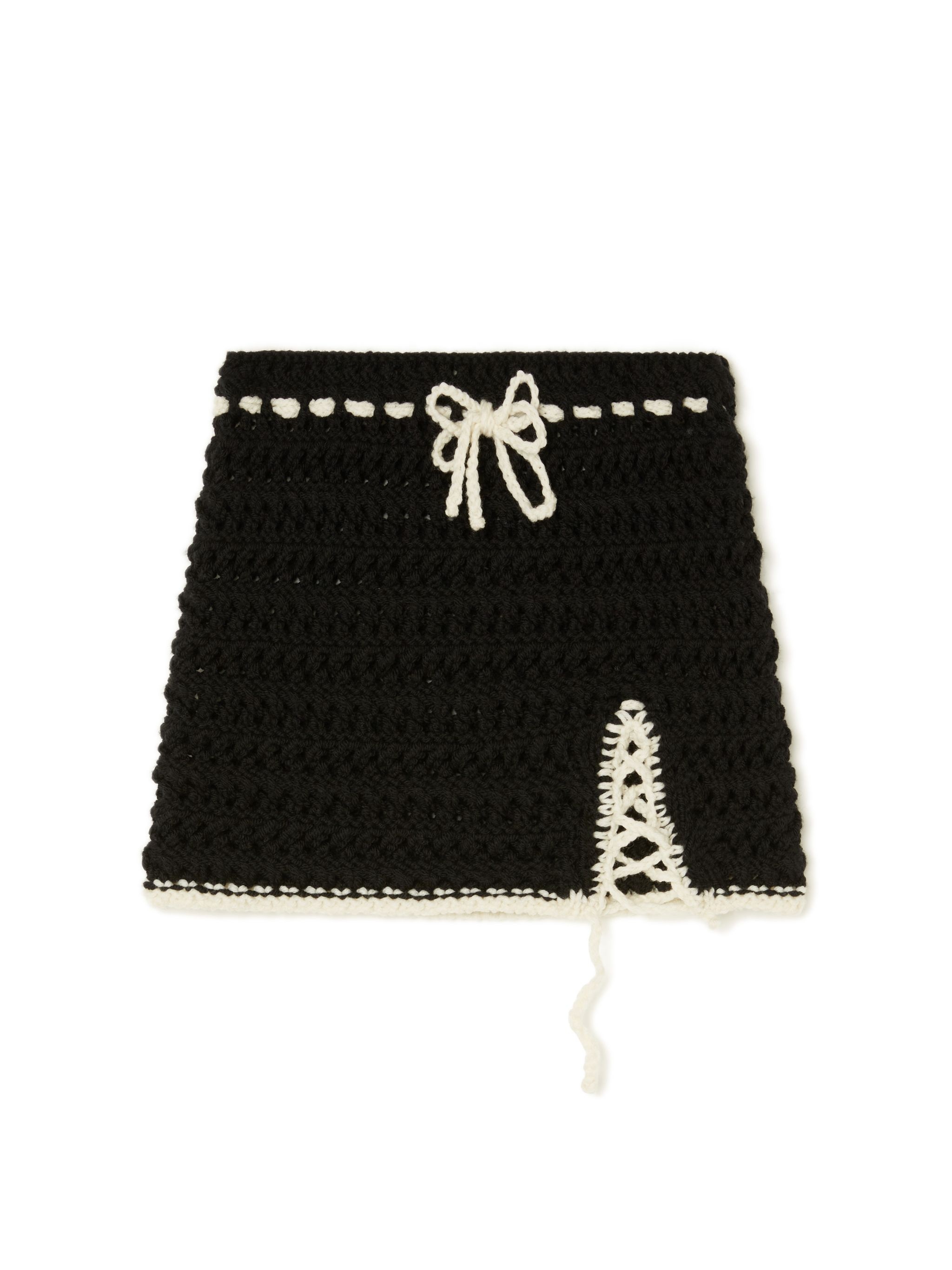 B & W Crochet Mini Skirt - 1