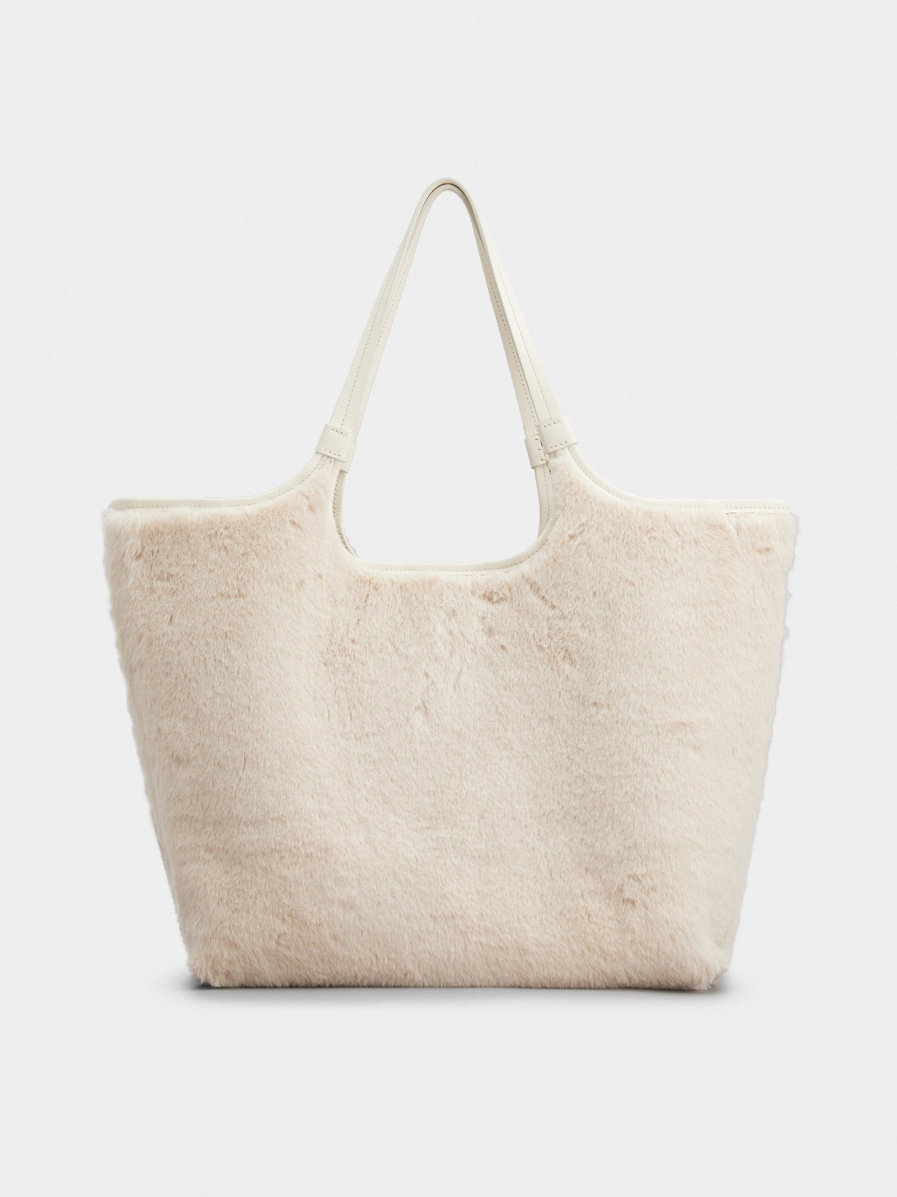 Grand Vivier Fur Embroidery Medium Shopping Bag in Fabric - 4