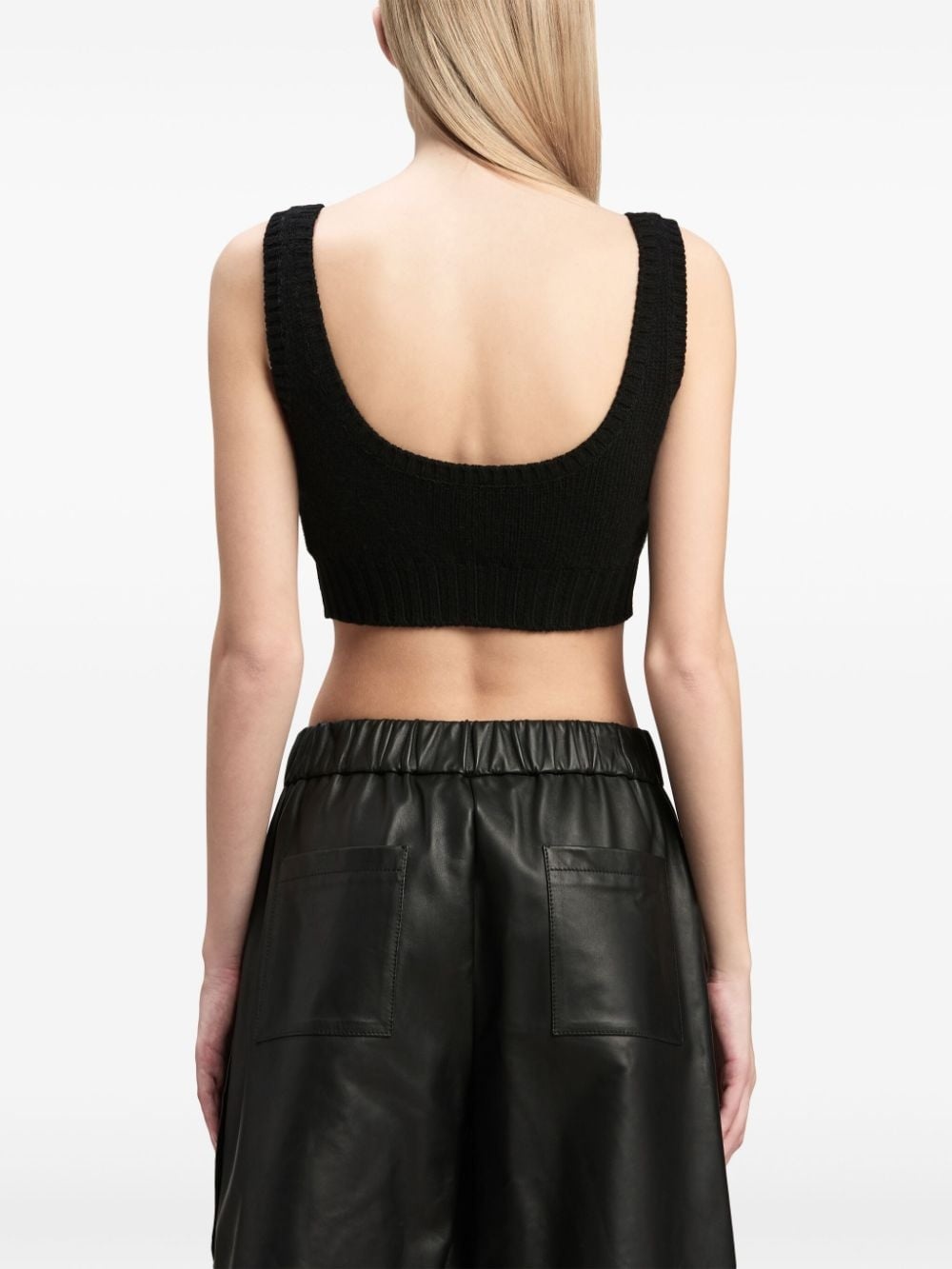 intarsia knit-logo crop top - 5