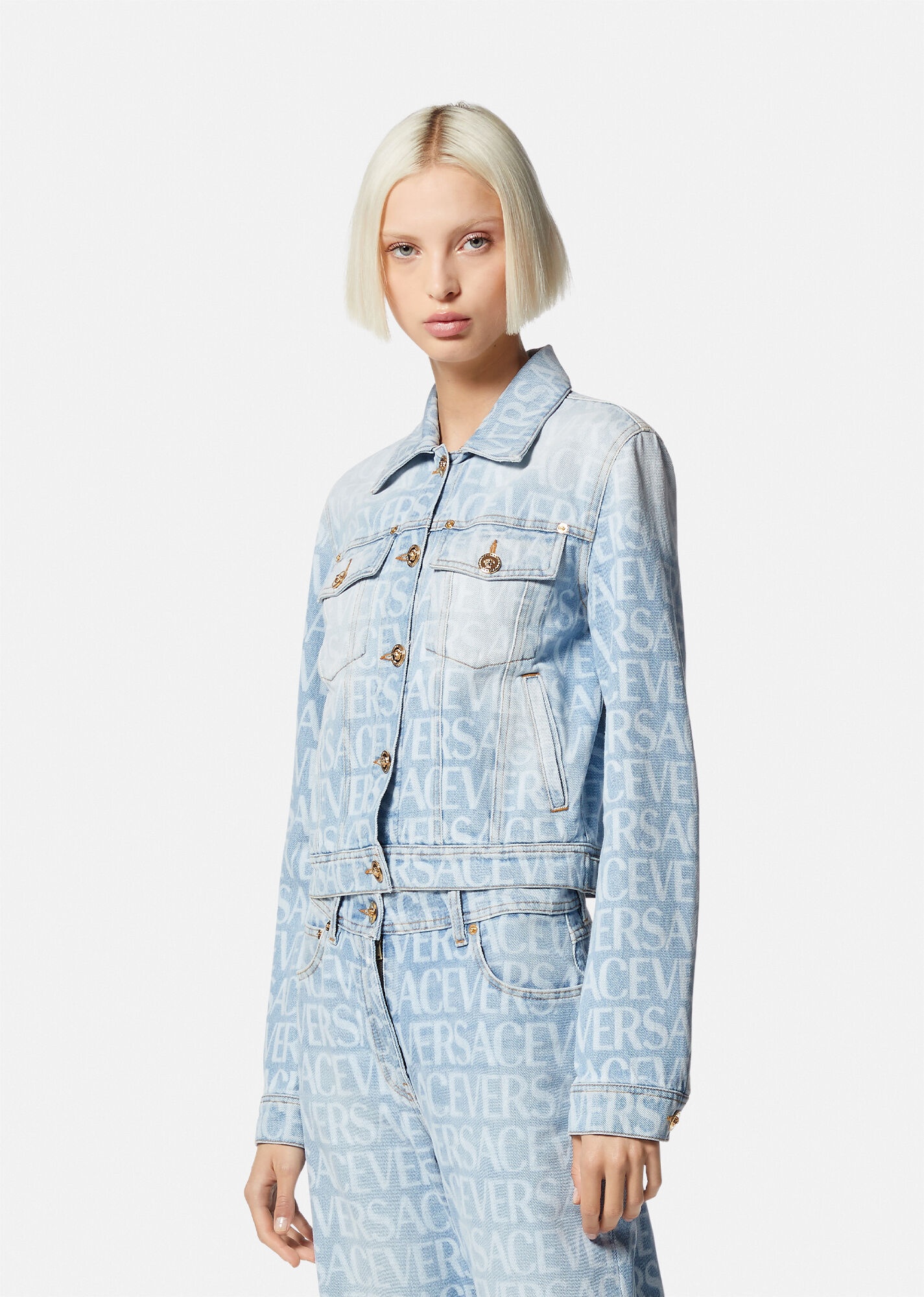 Versace Allover Denim Jacket - 3