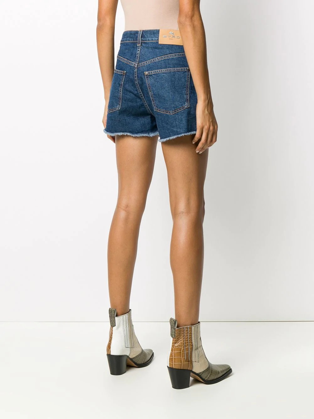 high rise denim shorts - 4