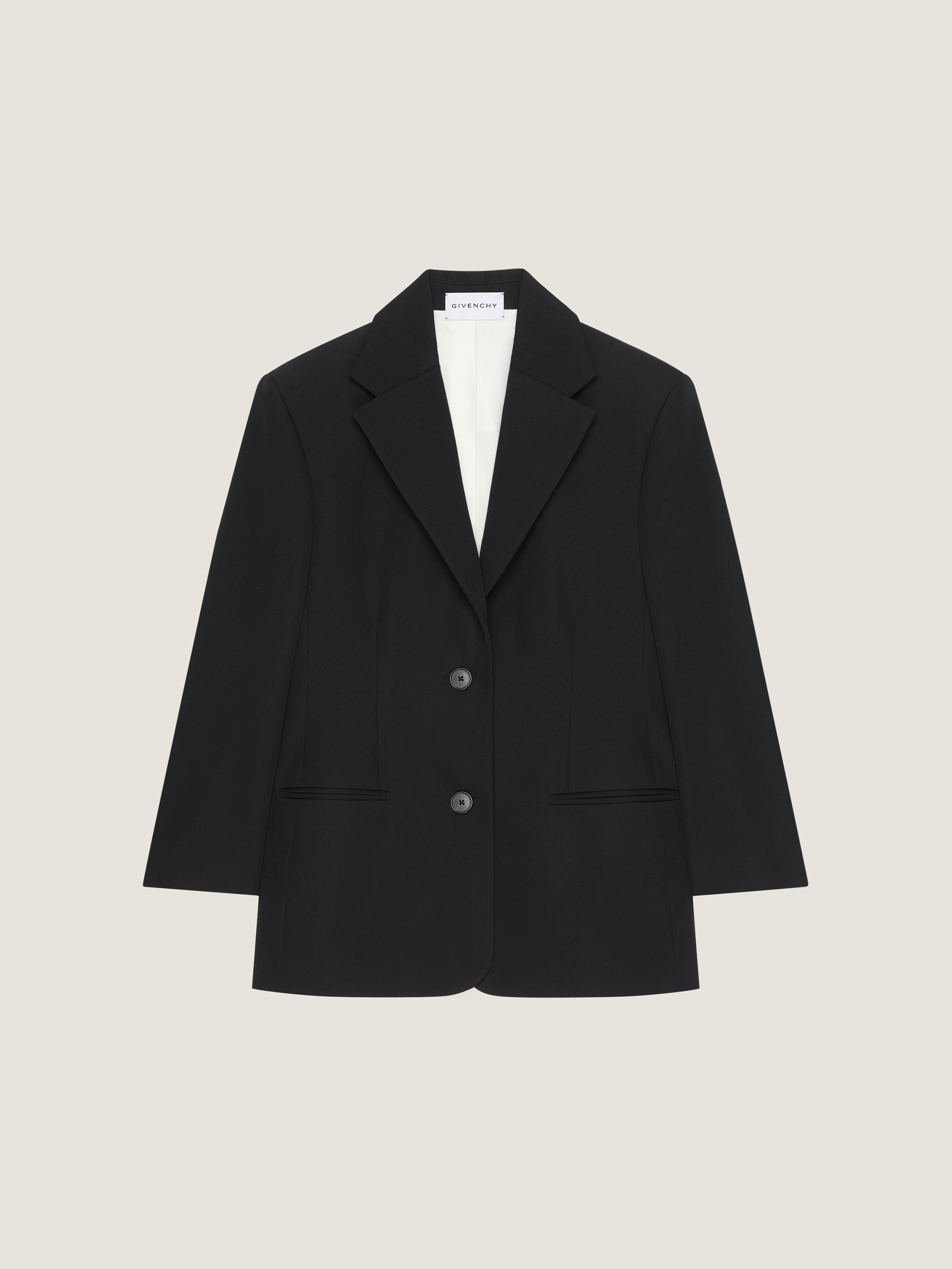 SINGLE BREASTED JACKET IN WOOL - 1